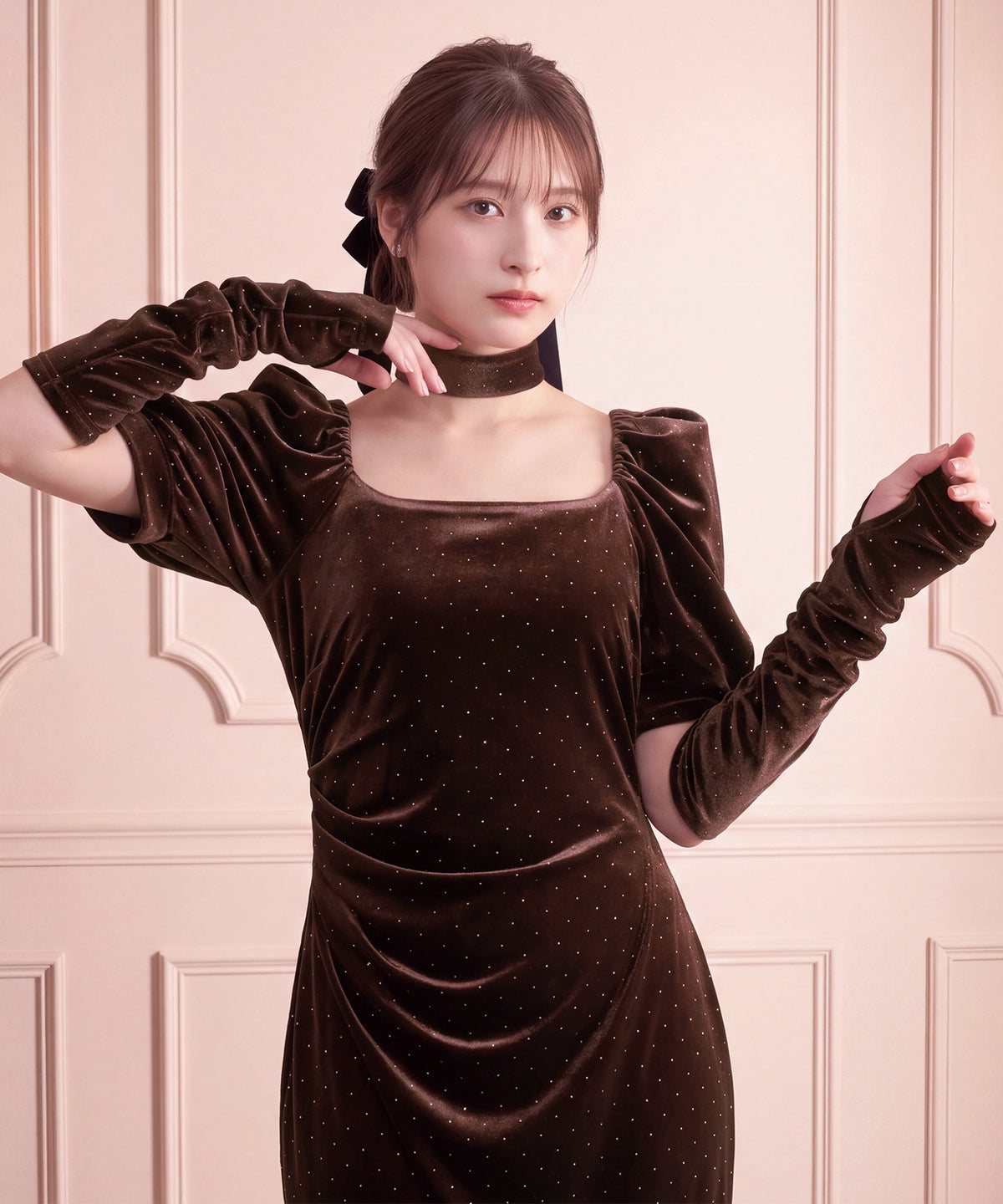 ブラウン(AI画像) model:160cm 着用サイズ: M