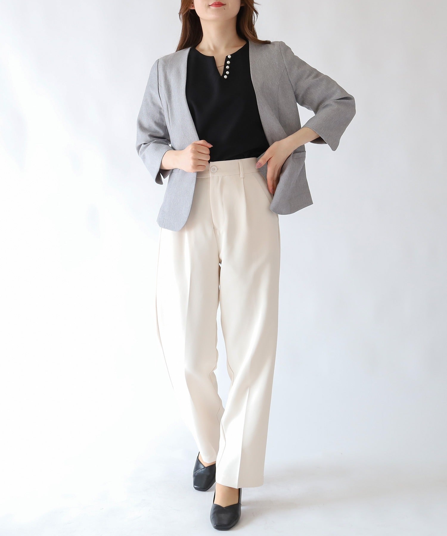 ライトグレー model:159cm 着用サイズ:M