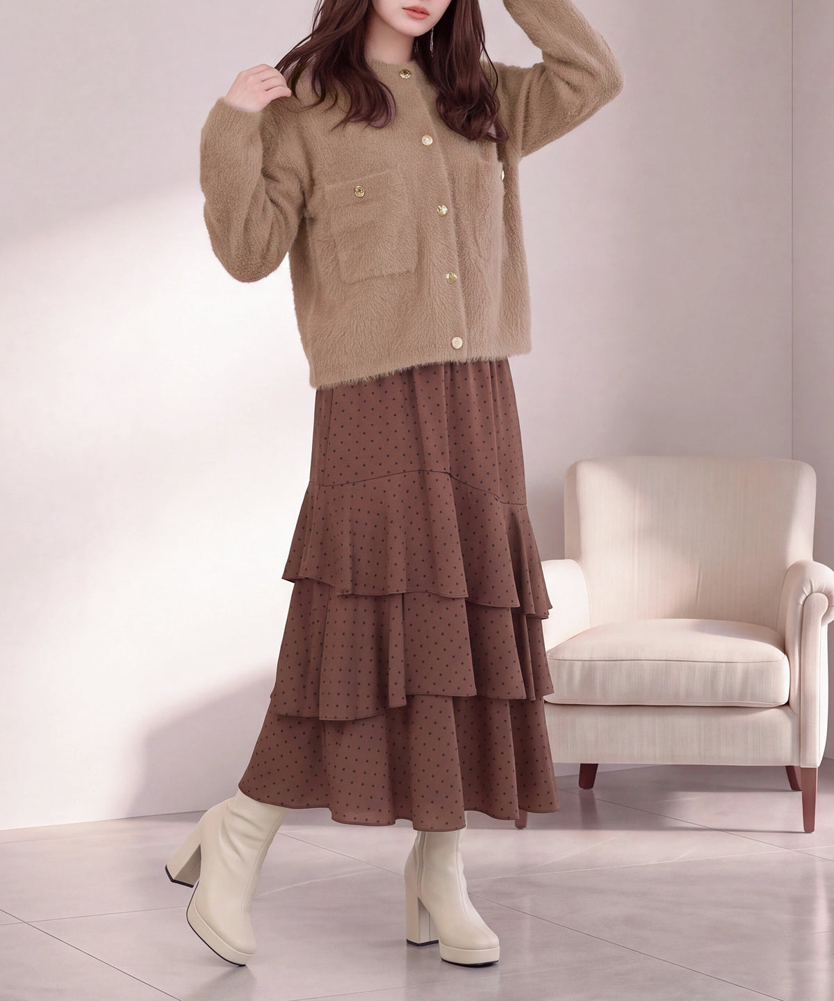 ブラウン(AI画像) model:160㎝ 着用サイズ:M