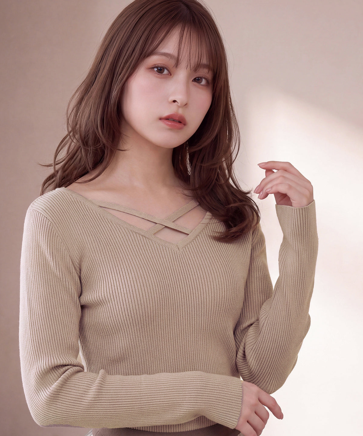 ベージュ(AI画像) model:160cm 着用サイズ:M