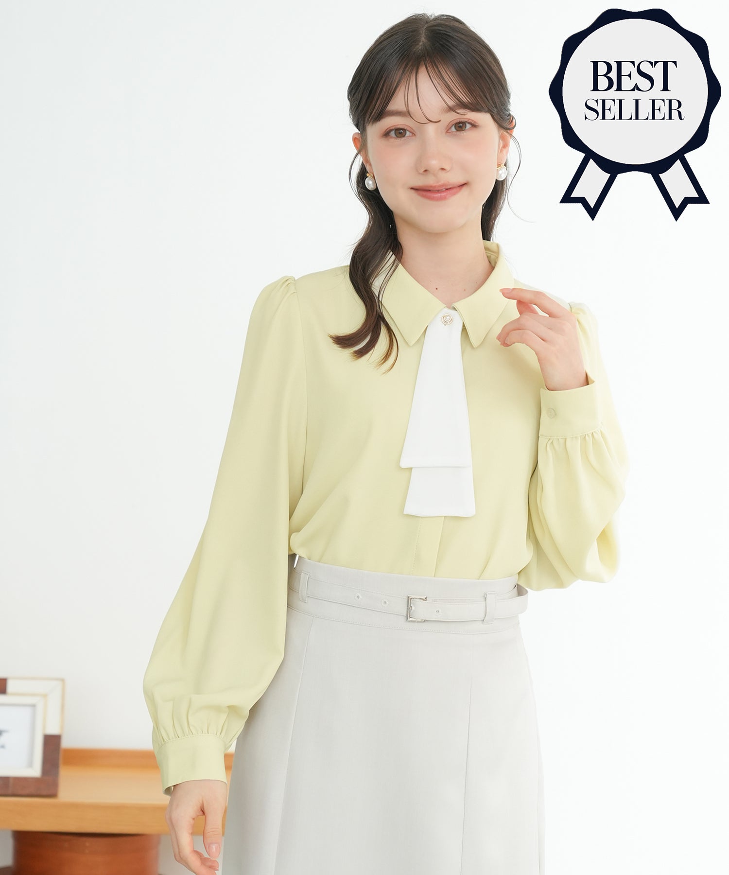 再入荷】デタッチャブルボウタイブラウス