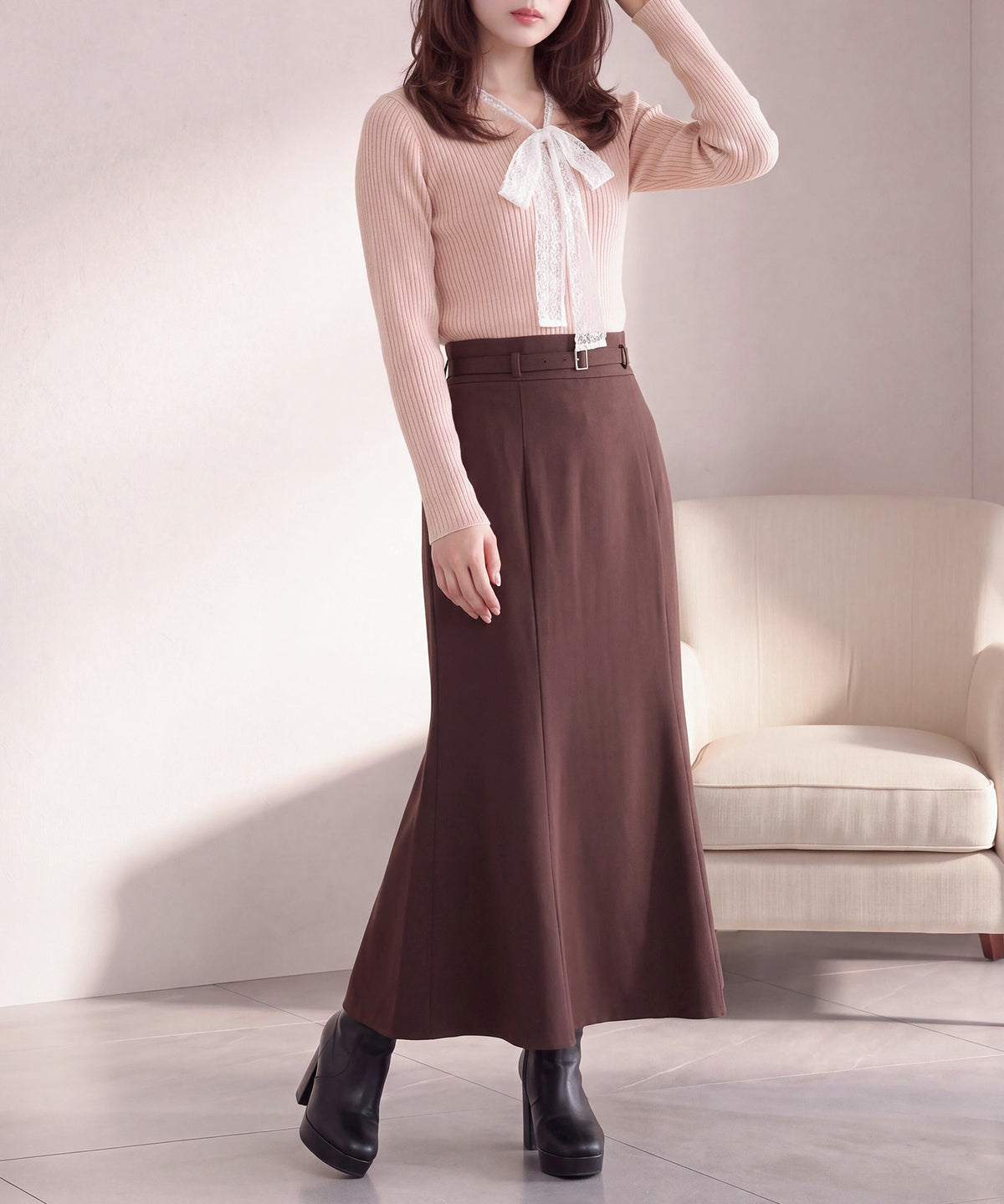 ピンク (AI画像) model:160㎝ 着用サイズ:M