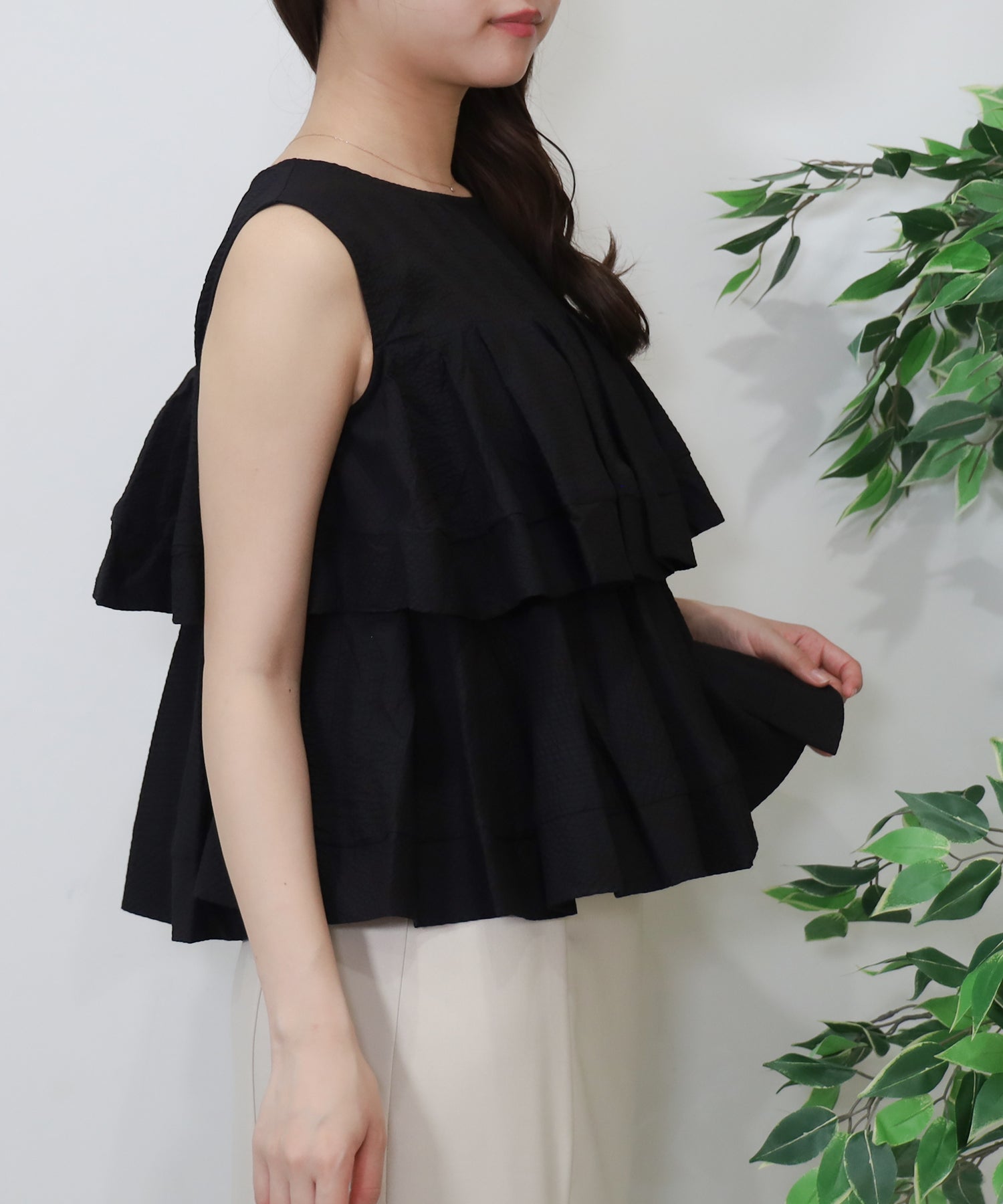 ブラック(無地) model:156㎝ 着用サイズ:M