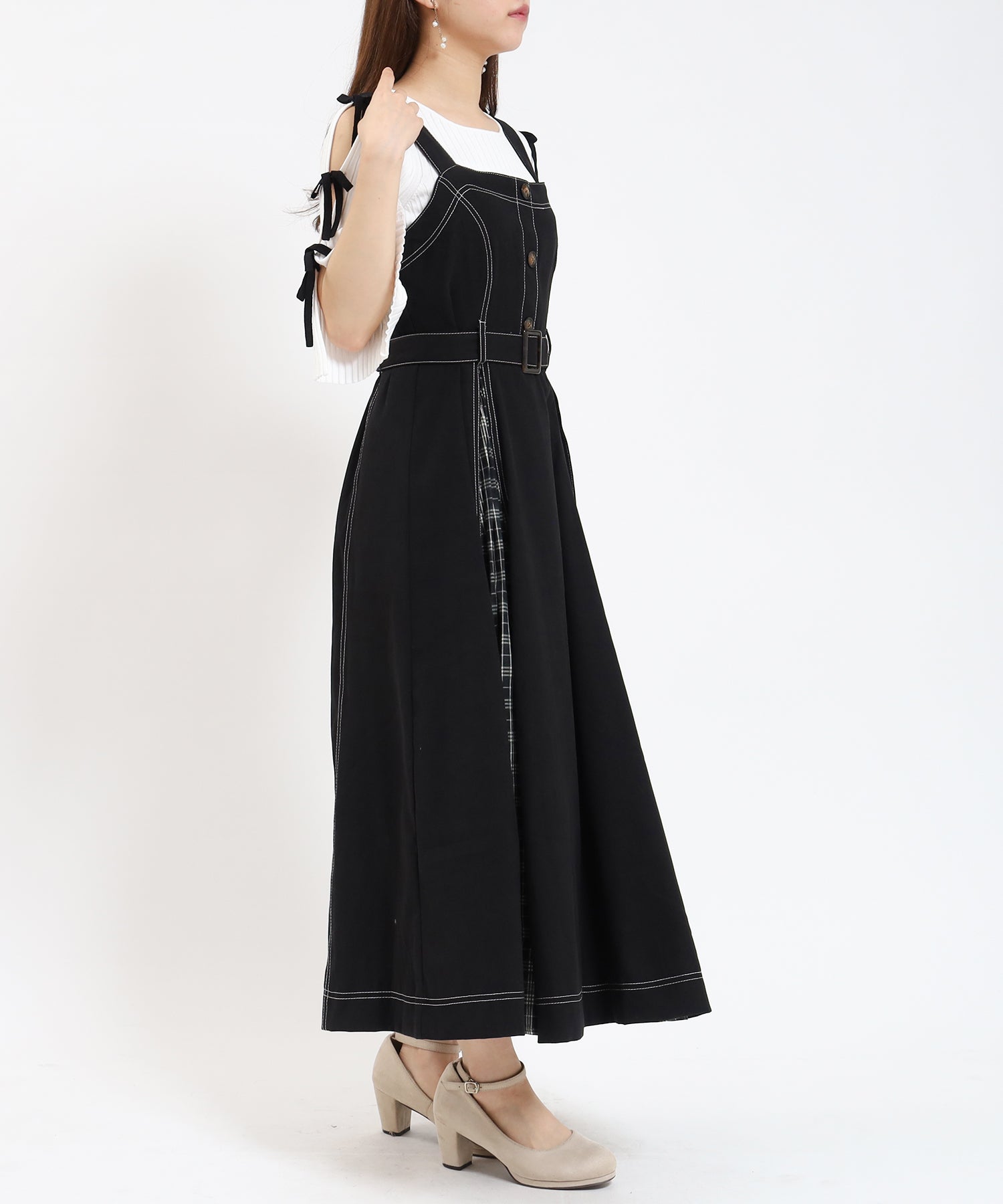 ブラック model:155cm/骨格ウェーブ 着用サイズ:M