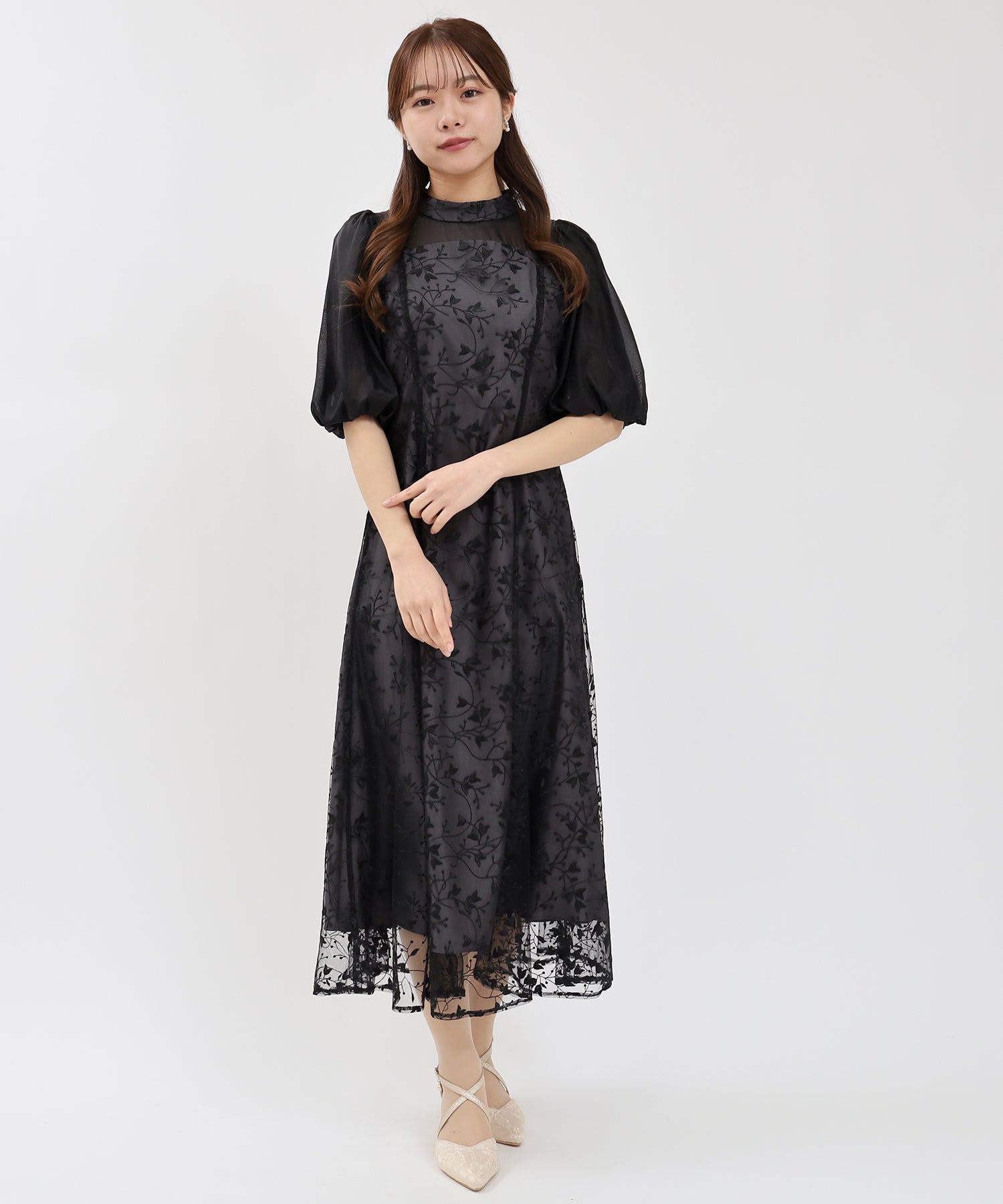 ブラック model:155㎝/骨格ウェーブ 着用サイズ:M