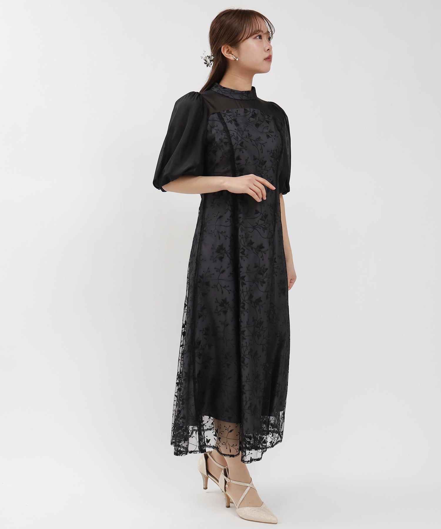 ブラック model:155㎝/骨格ウェーブ 着用サイズ:M