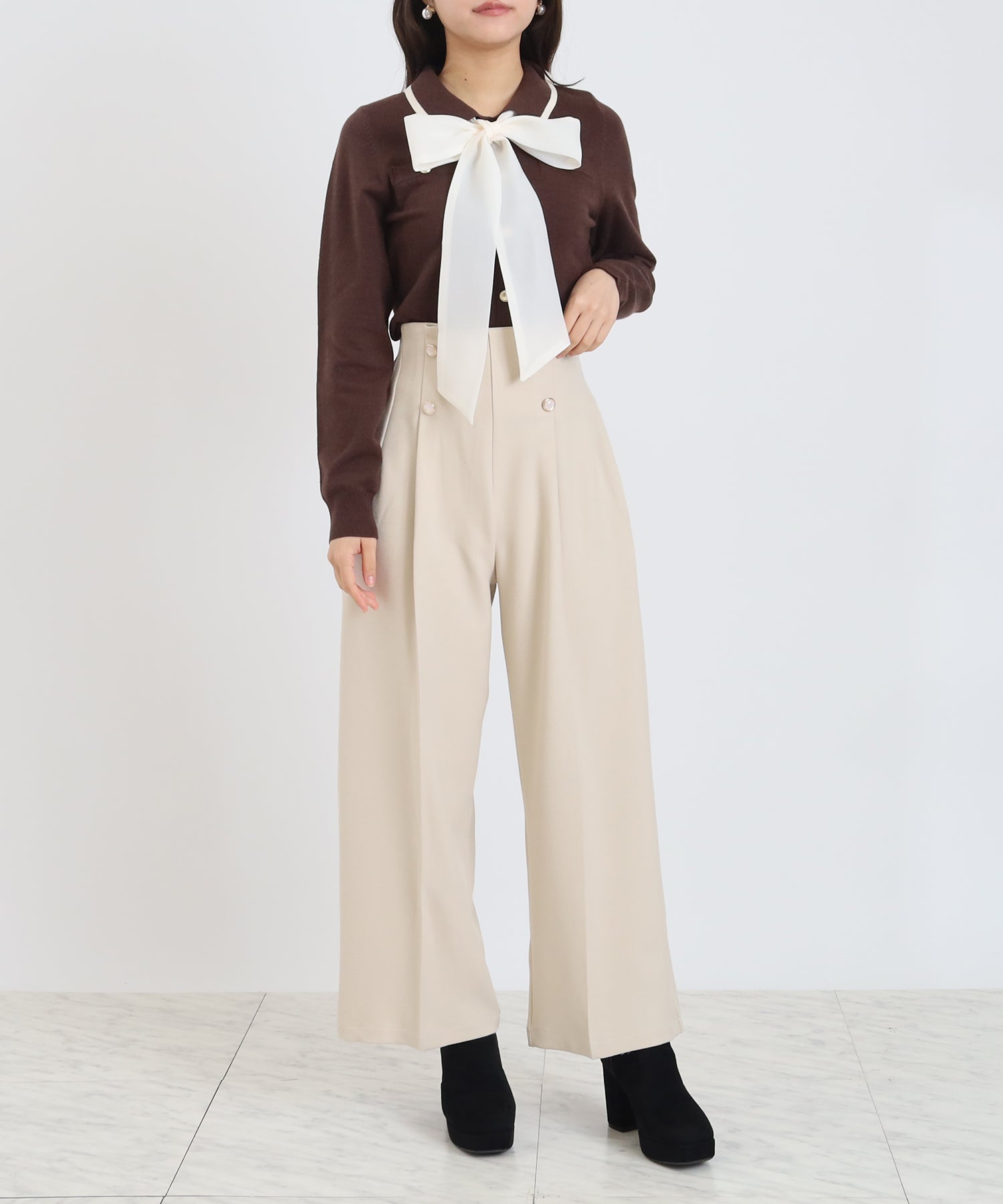 ベージュ model:156cm 着用サイズ:S