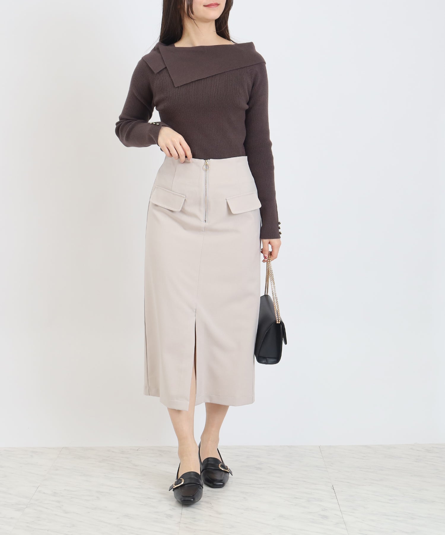 ベージュ MODEL:160 着用サイズ:M