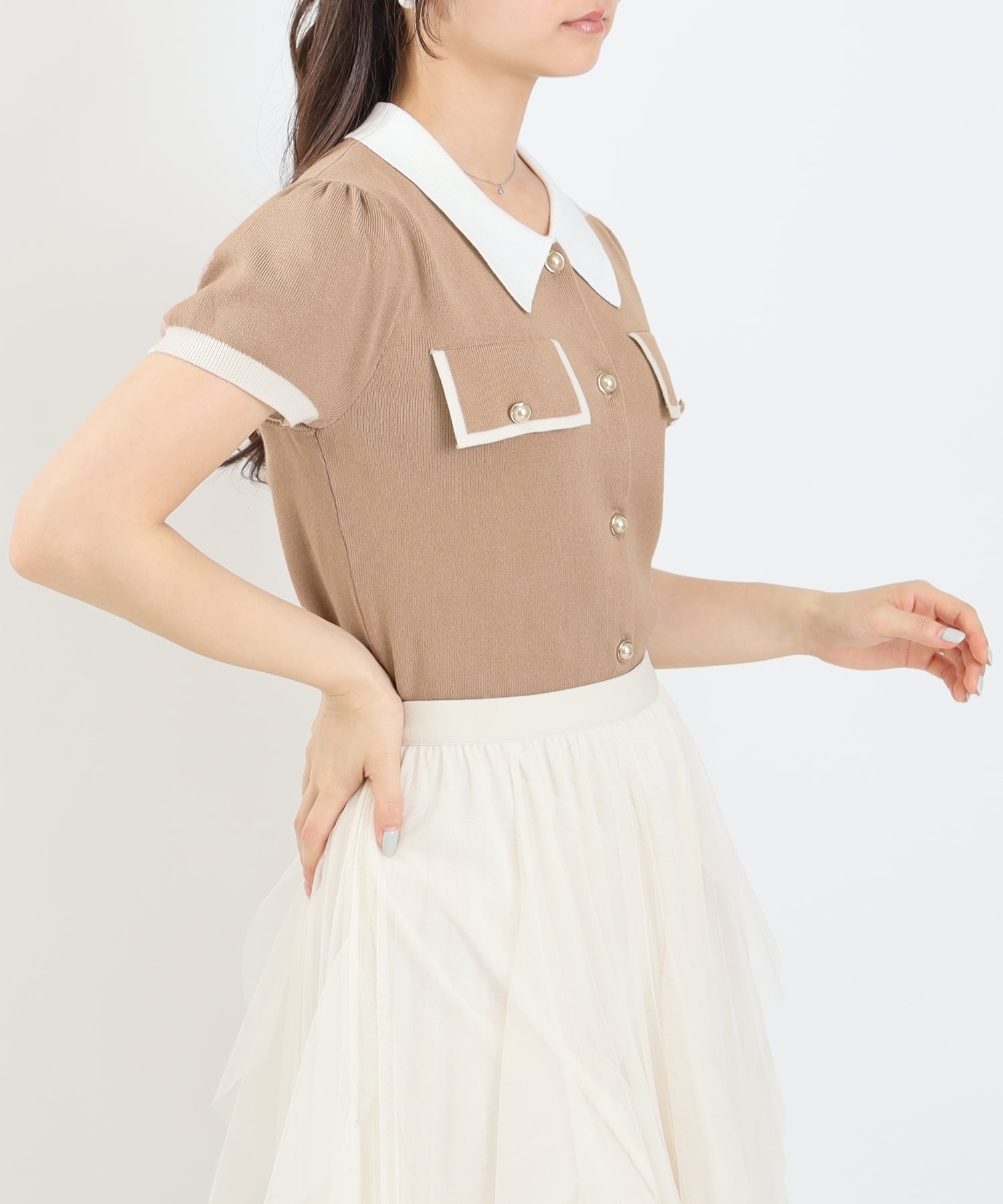 ベージュ model:160cm 着用サイズ:M