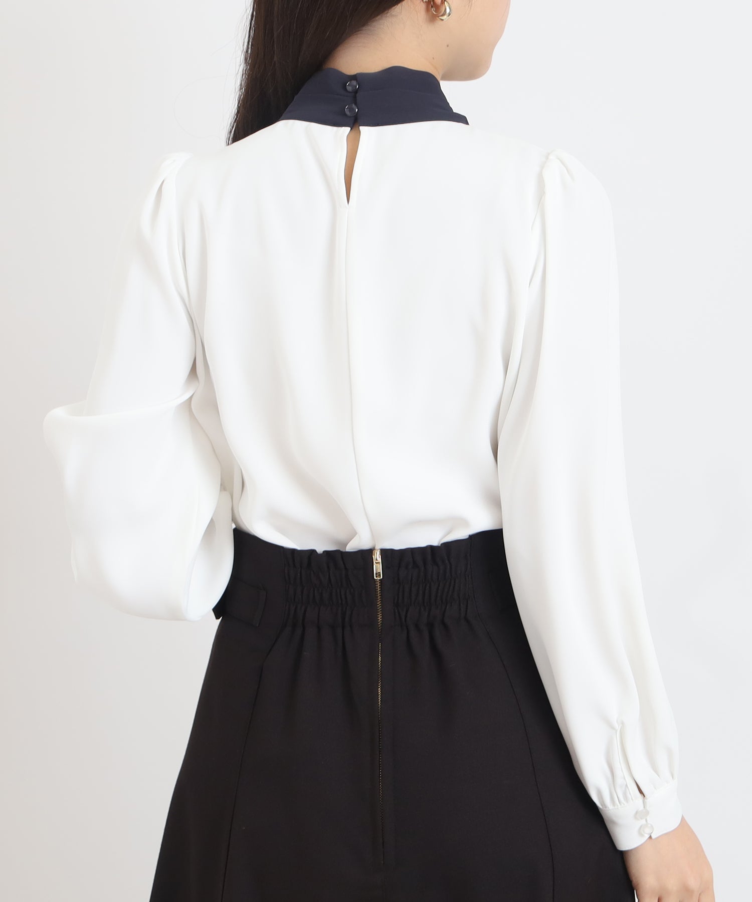 ホワイト×ネイビー model:156 着用サイズ:S