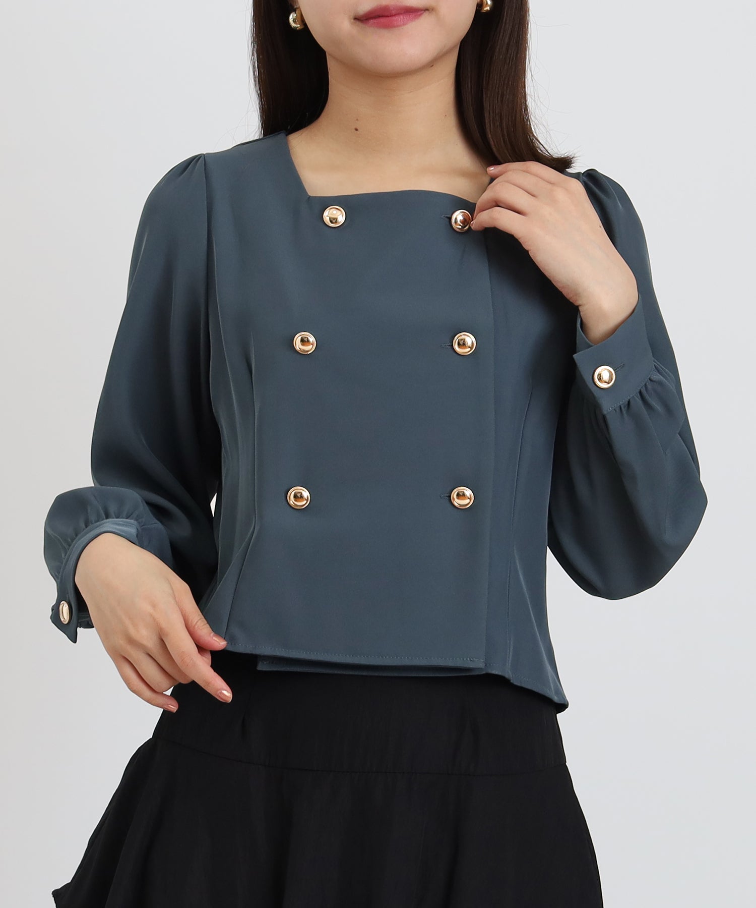ダスティーブルー model:156cm 着用サイズ:S