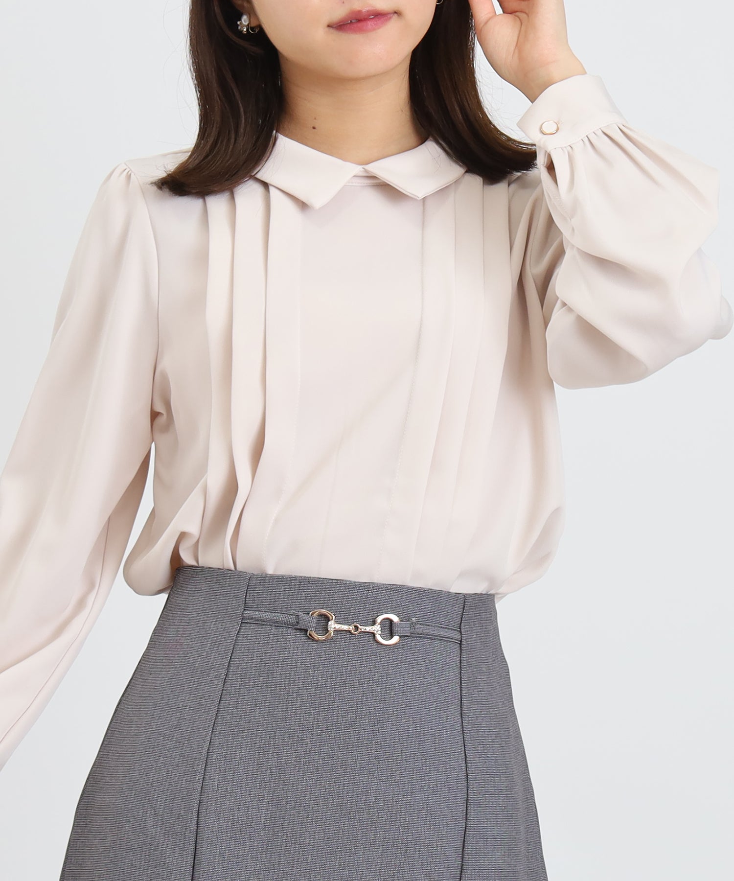 ピンクベージュ model:156cm 着用サイズ:M