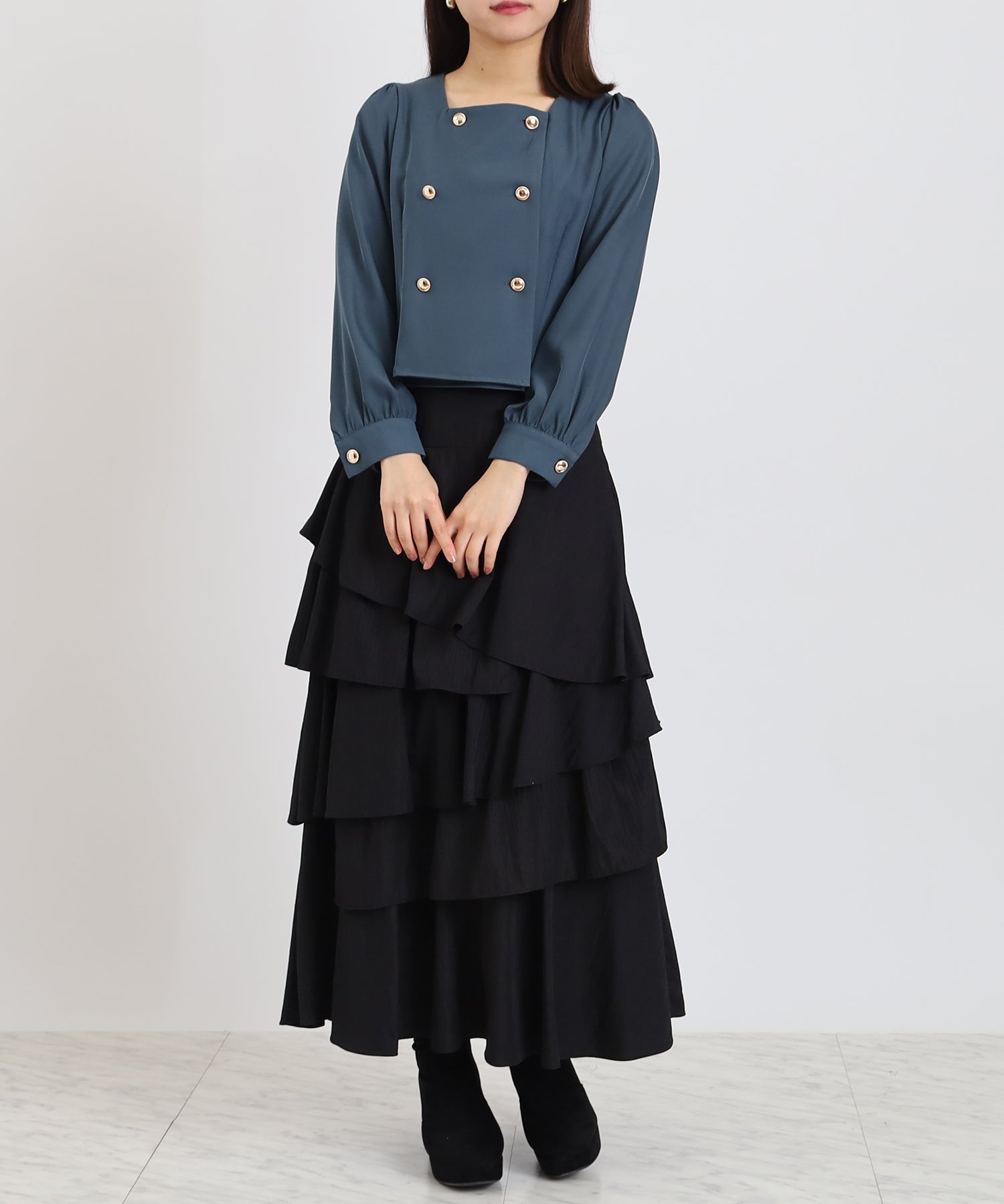 ダスティーブルー model:156cm 着用サイズ:S