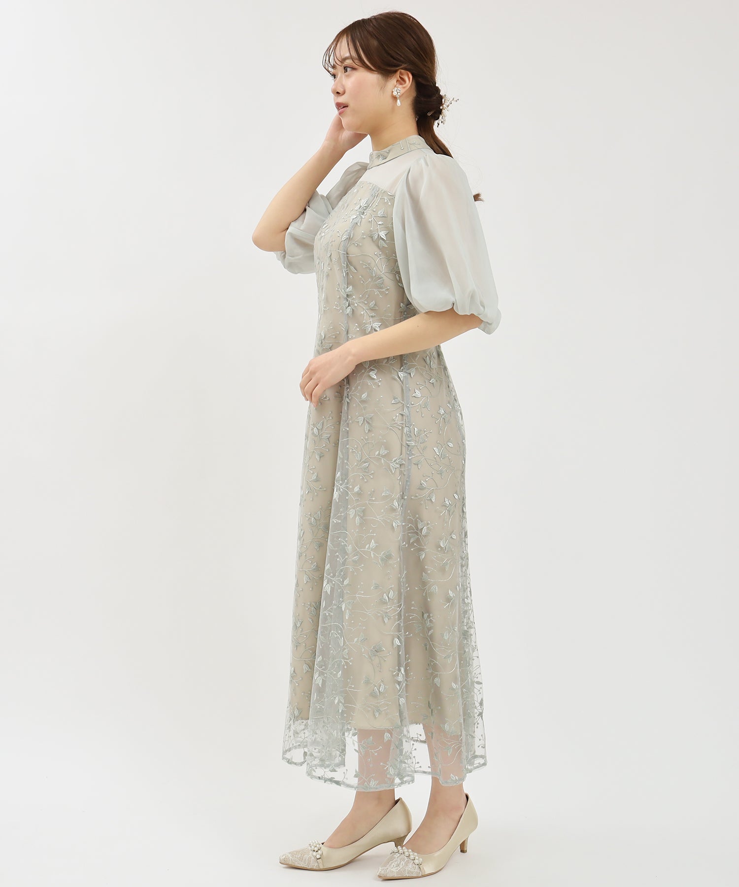 ミント model:155㎝/骨格ウェーブ 着用サイズ:M