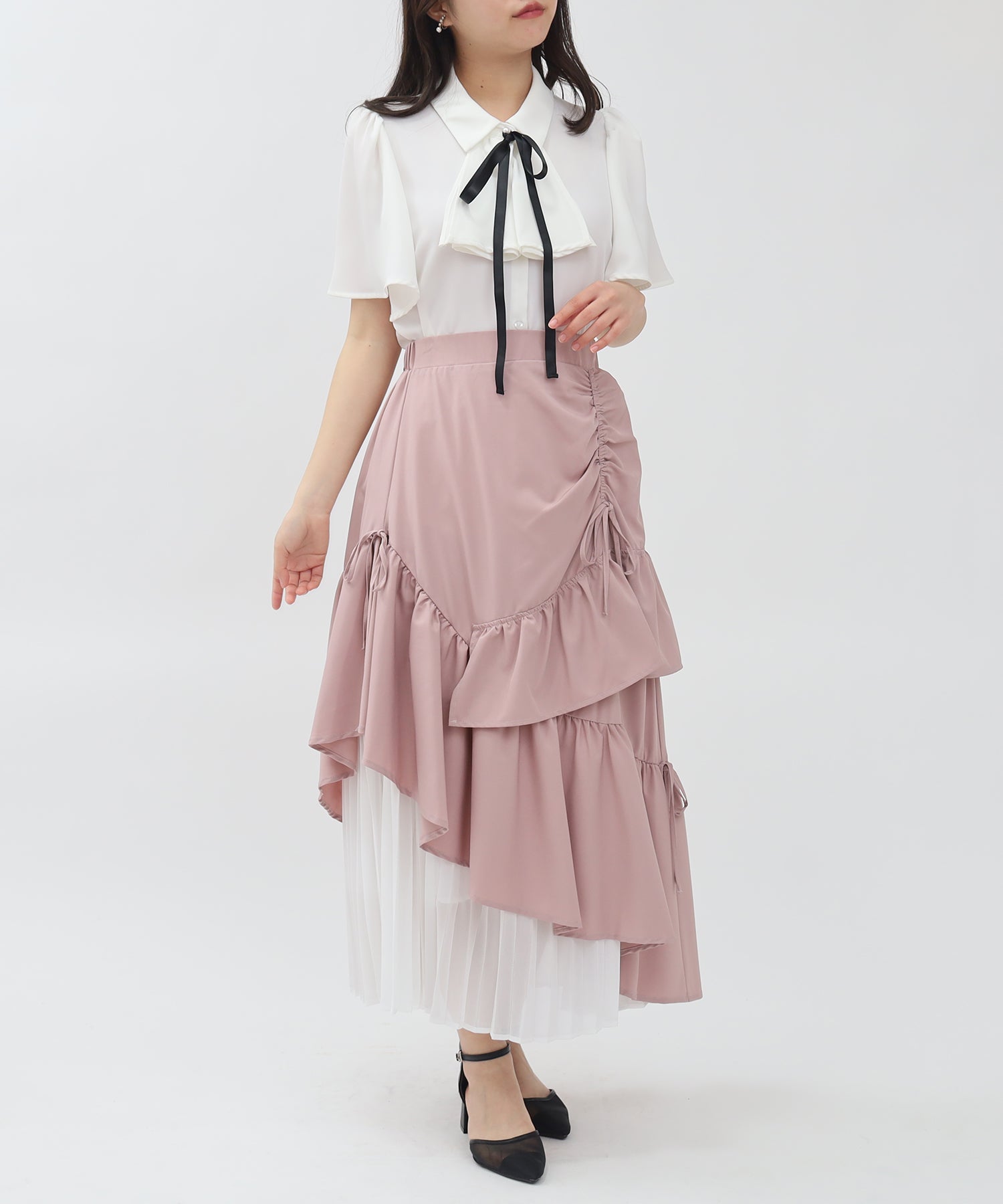 ピンクベージュ model:156 着用サイズ:M
