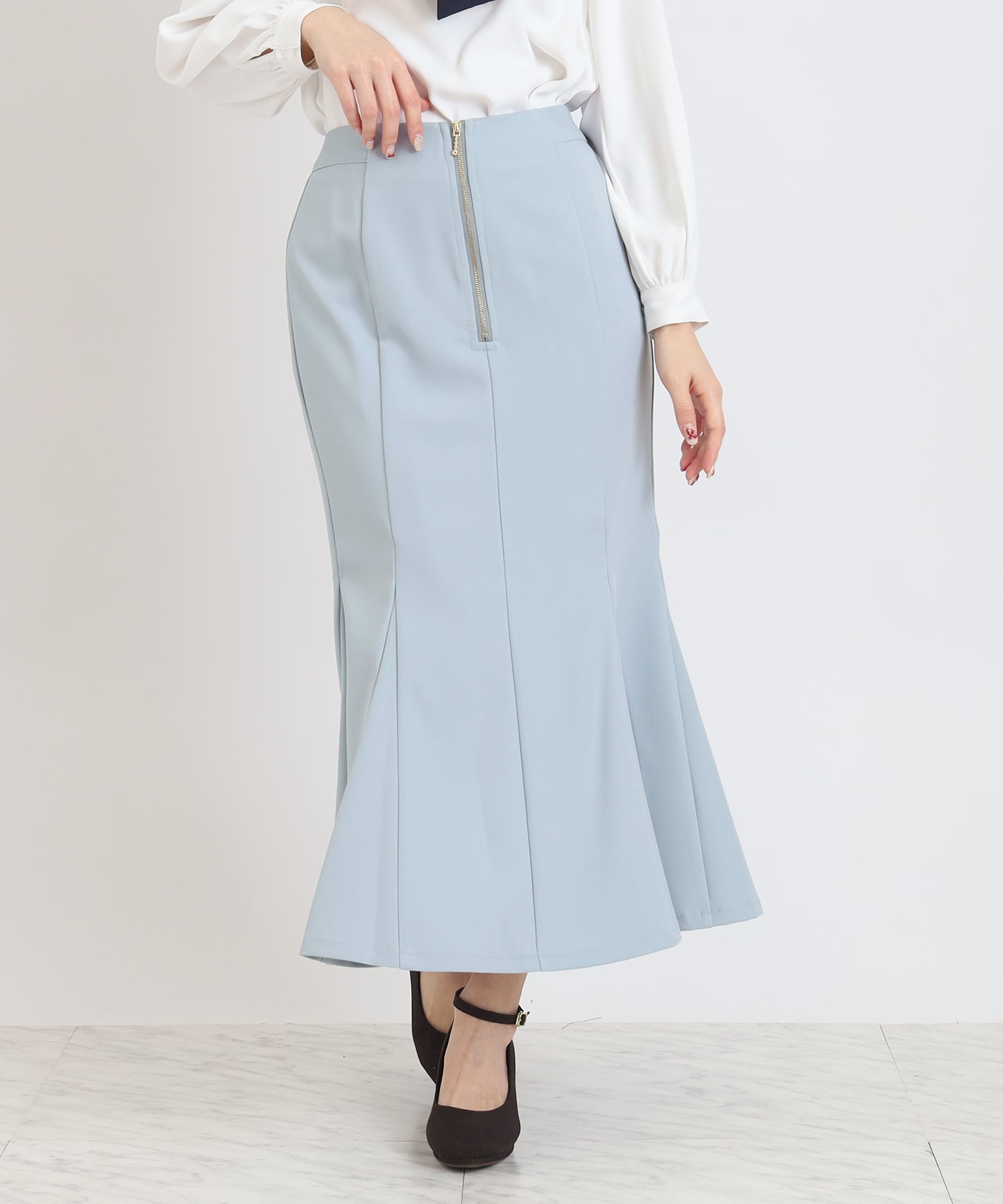 フロントジップマーメイドスカート