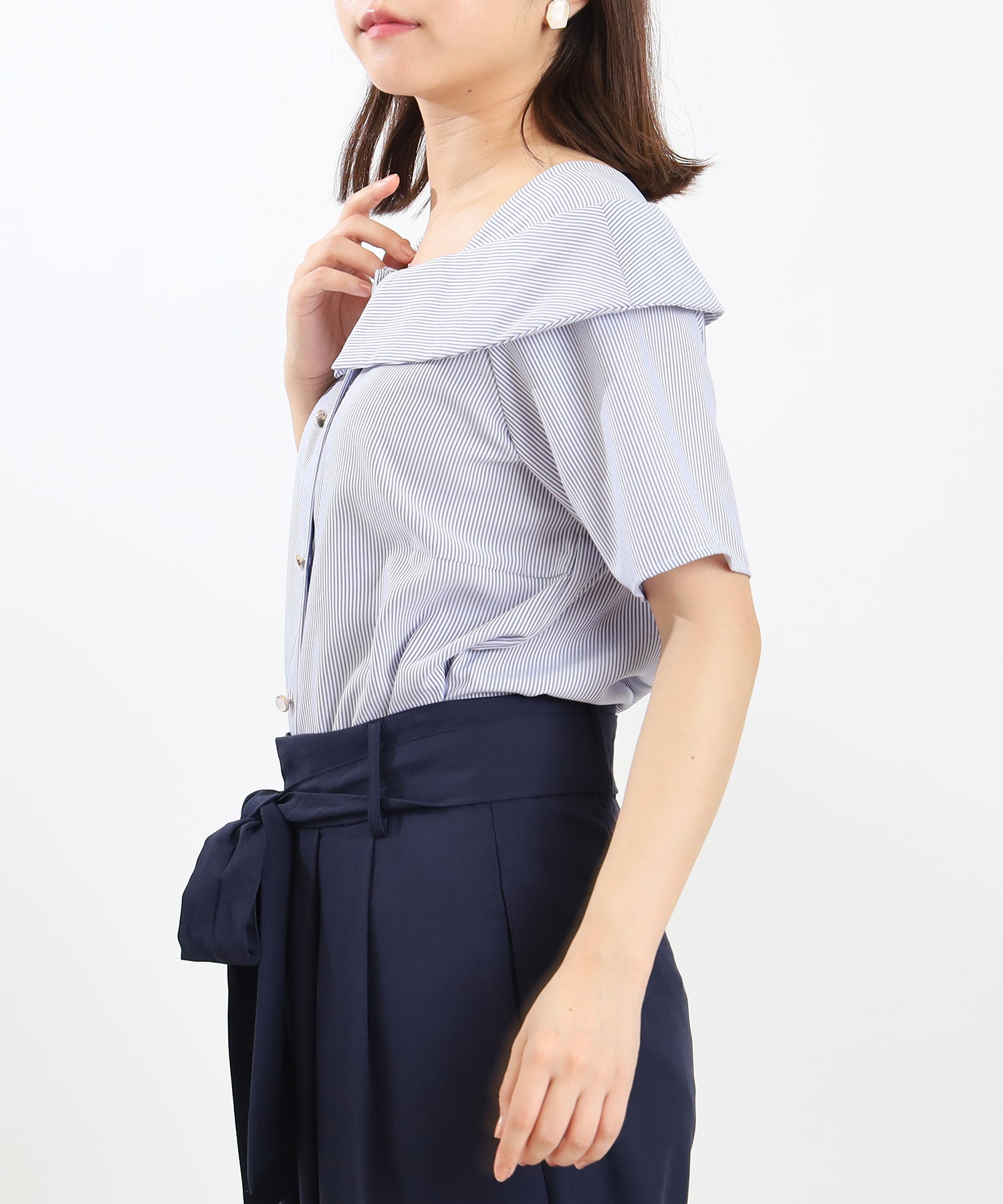 ホワイト×ブルー model:156 着用サイズ:M