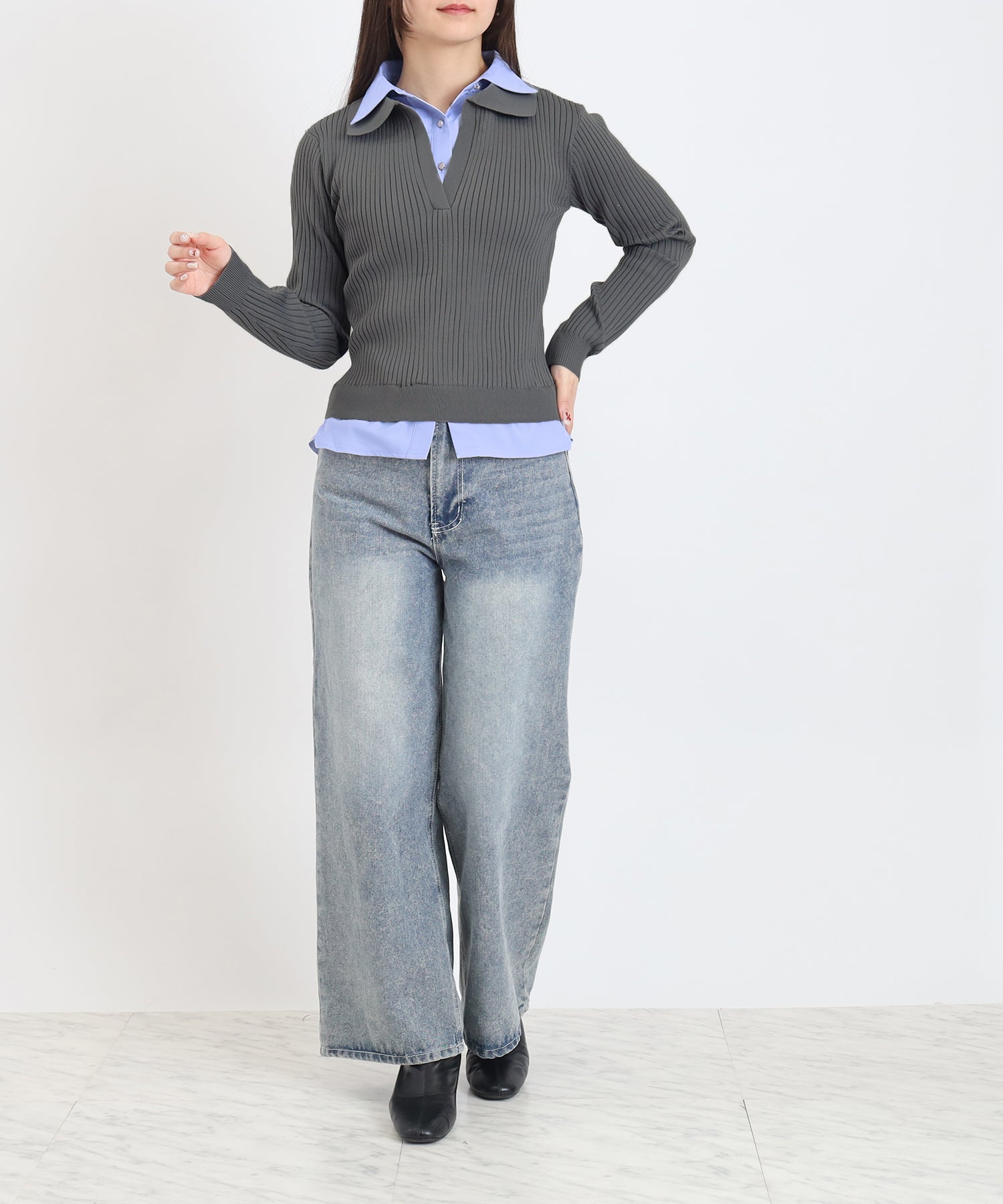 ライトグレー model:160 着用サイズ:M