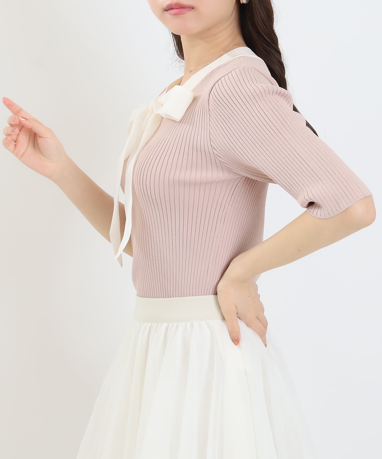 ピンクベージュ model:156 着用サイズ:M