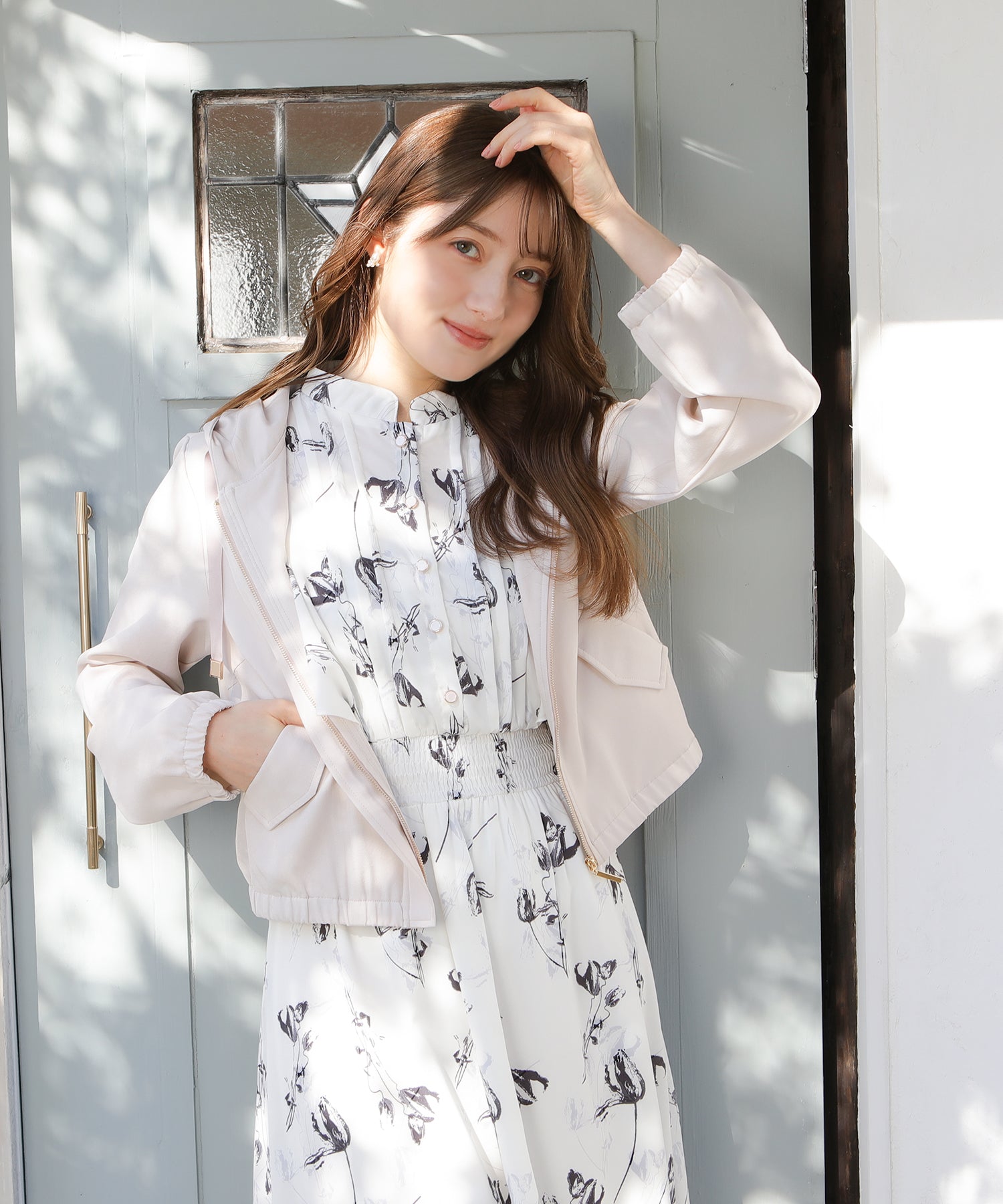 ピンクベージュ model:163 着用サイズ:M