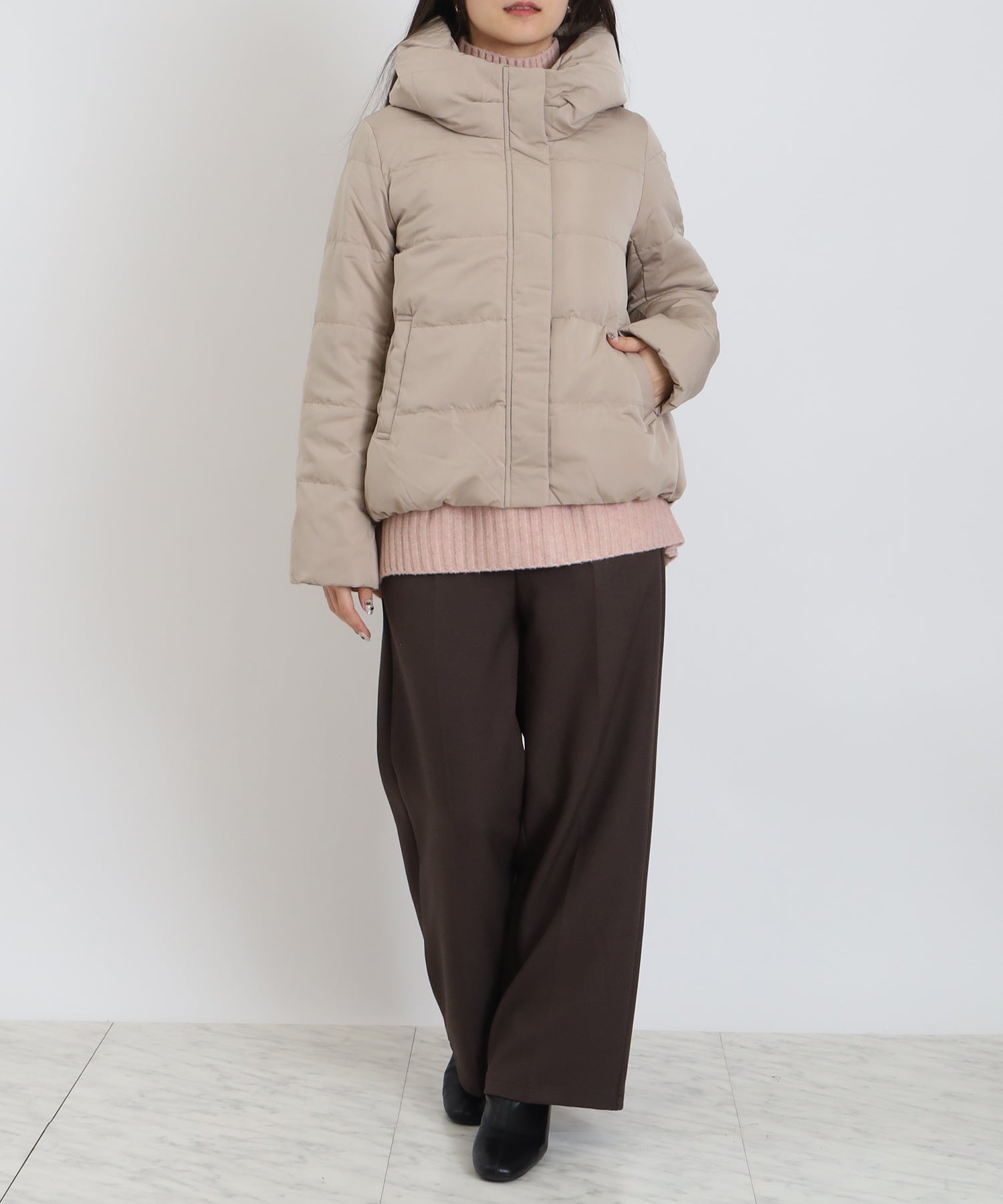 ベージュ model:160 着用サイズ:M