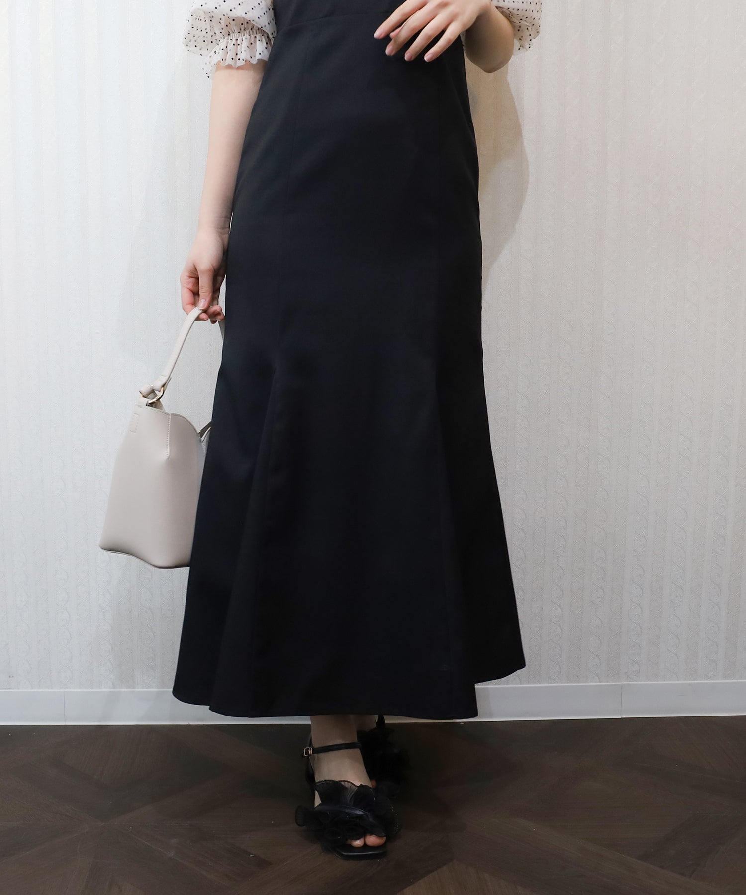 ベージュ×ブラック model:156 着用サイズ:M