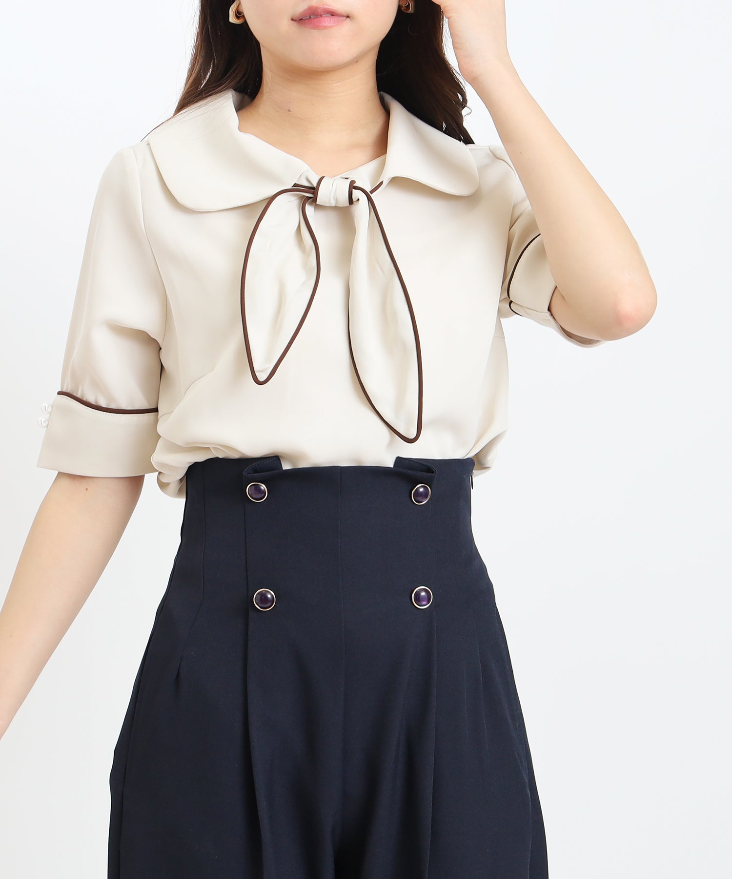ベージュ model:156cm 着用サイズ:M