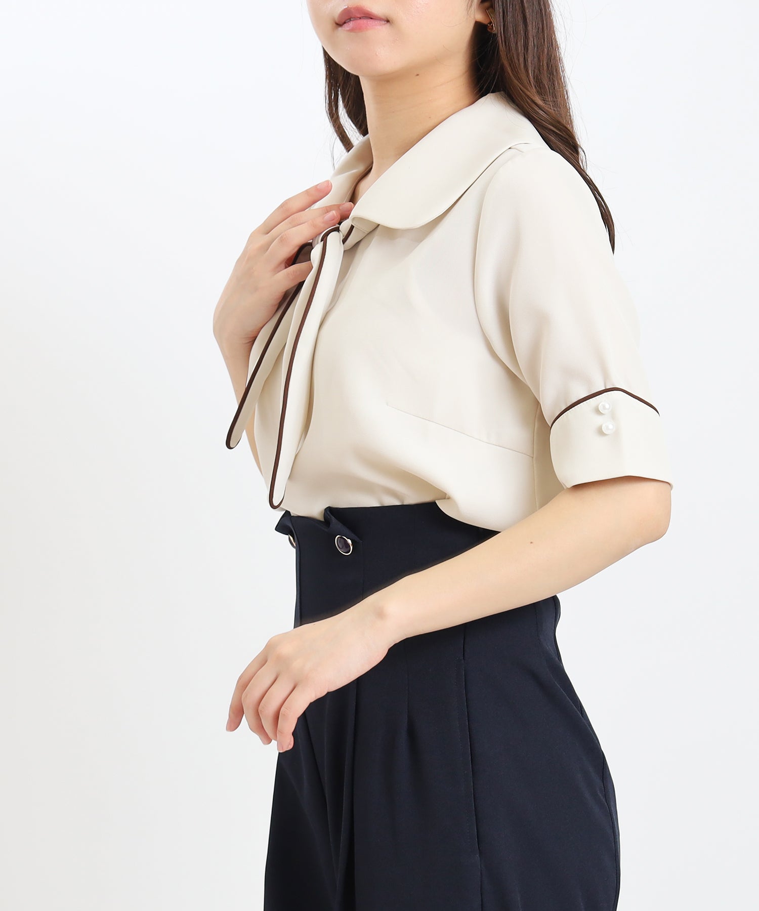 ベージュ model:156cm 着用サイズ:M