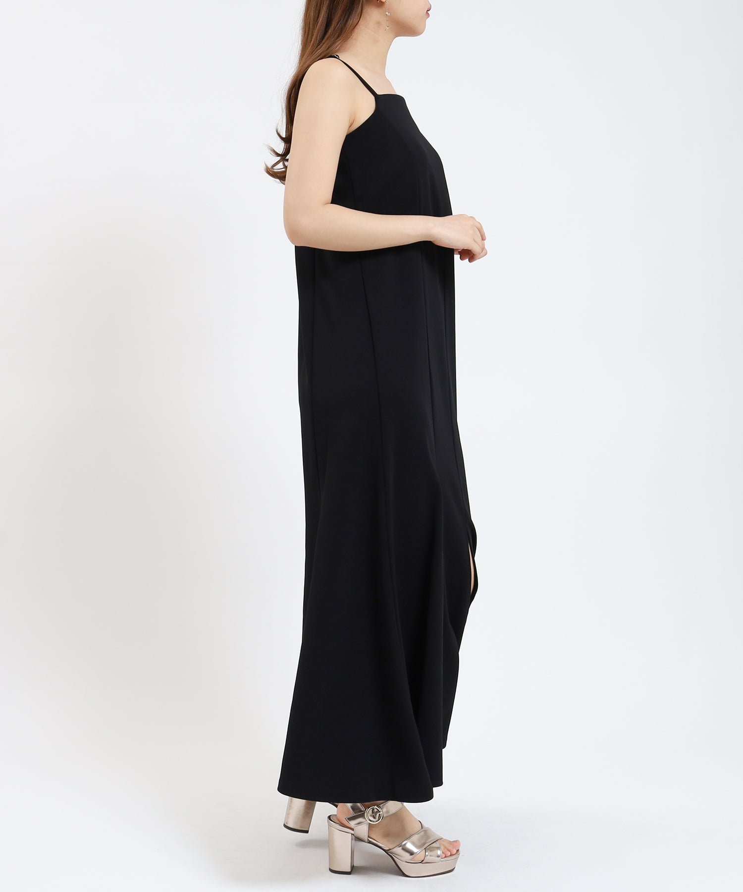 ブラック 155cm/骨格ウェーブ 着用サイズ:M