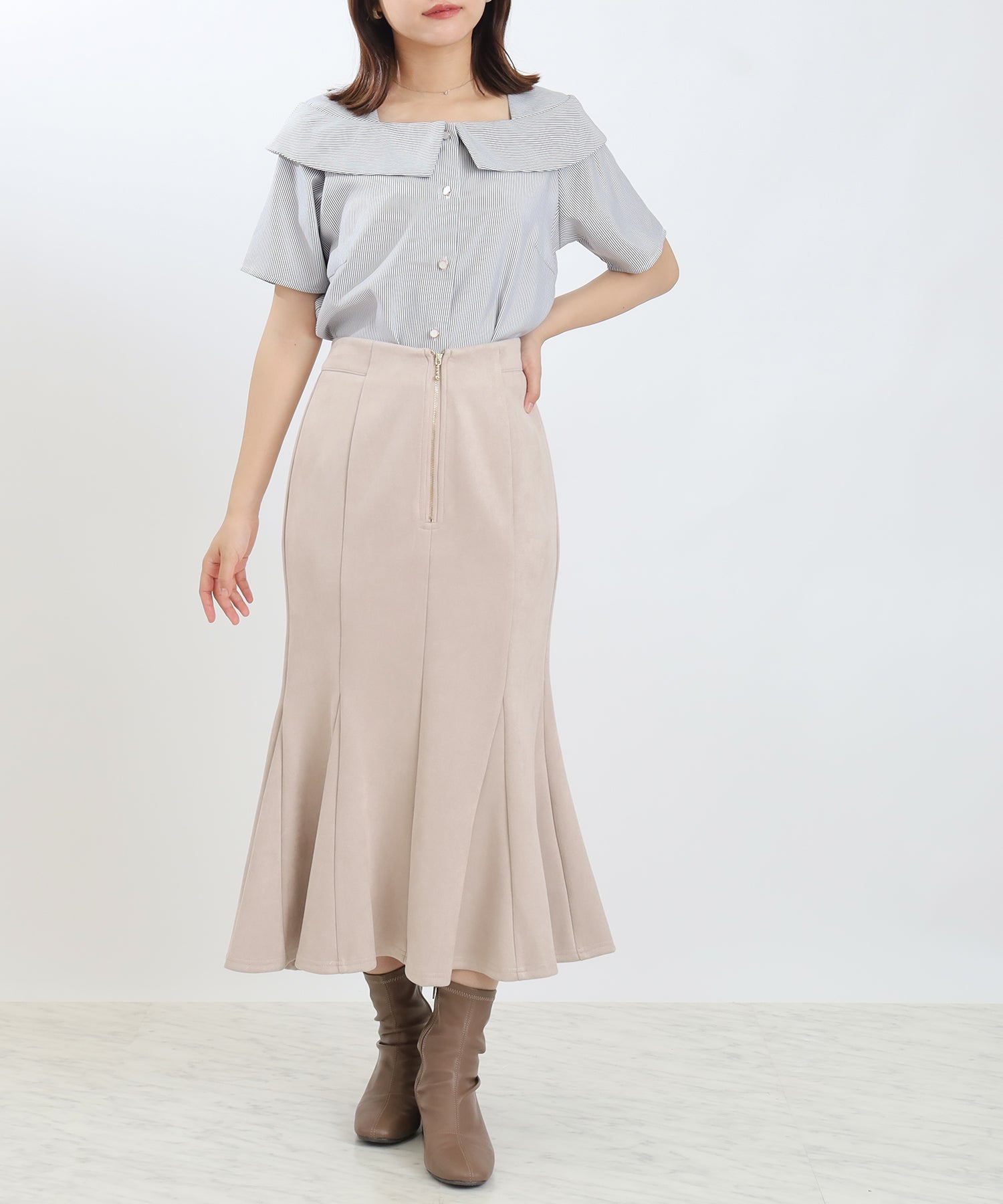 ベージュ model:156㎝ 着用サイズ:S