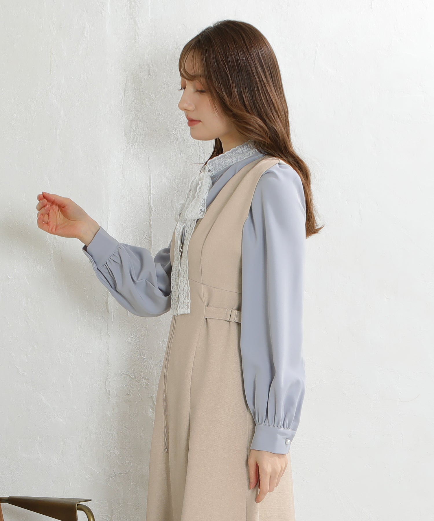 ベージュ model:163cm 着用サイズ:M