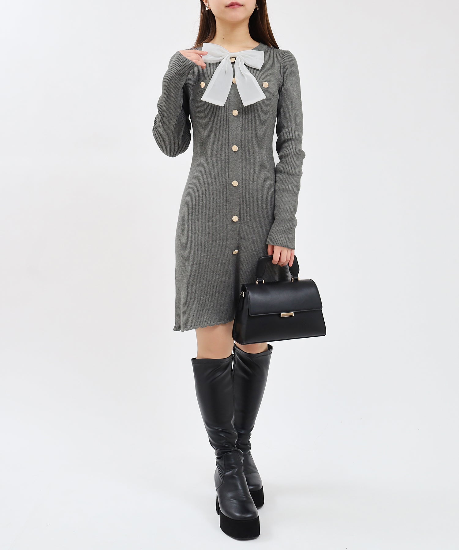 ライトグレー model:155㎝ 着用サイズ:M
