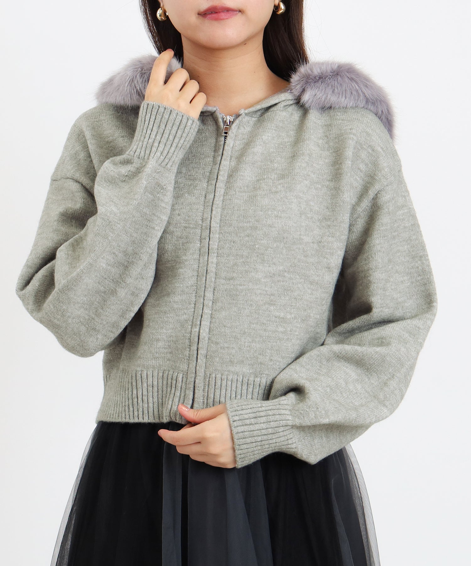 ライトグレー model:156 着用サイズ:M