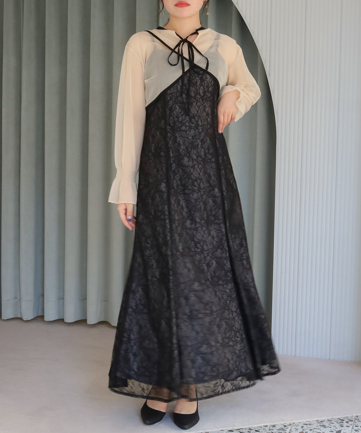 3WAYボレロ×マーメイドレース刺繍ドレス
