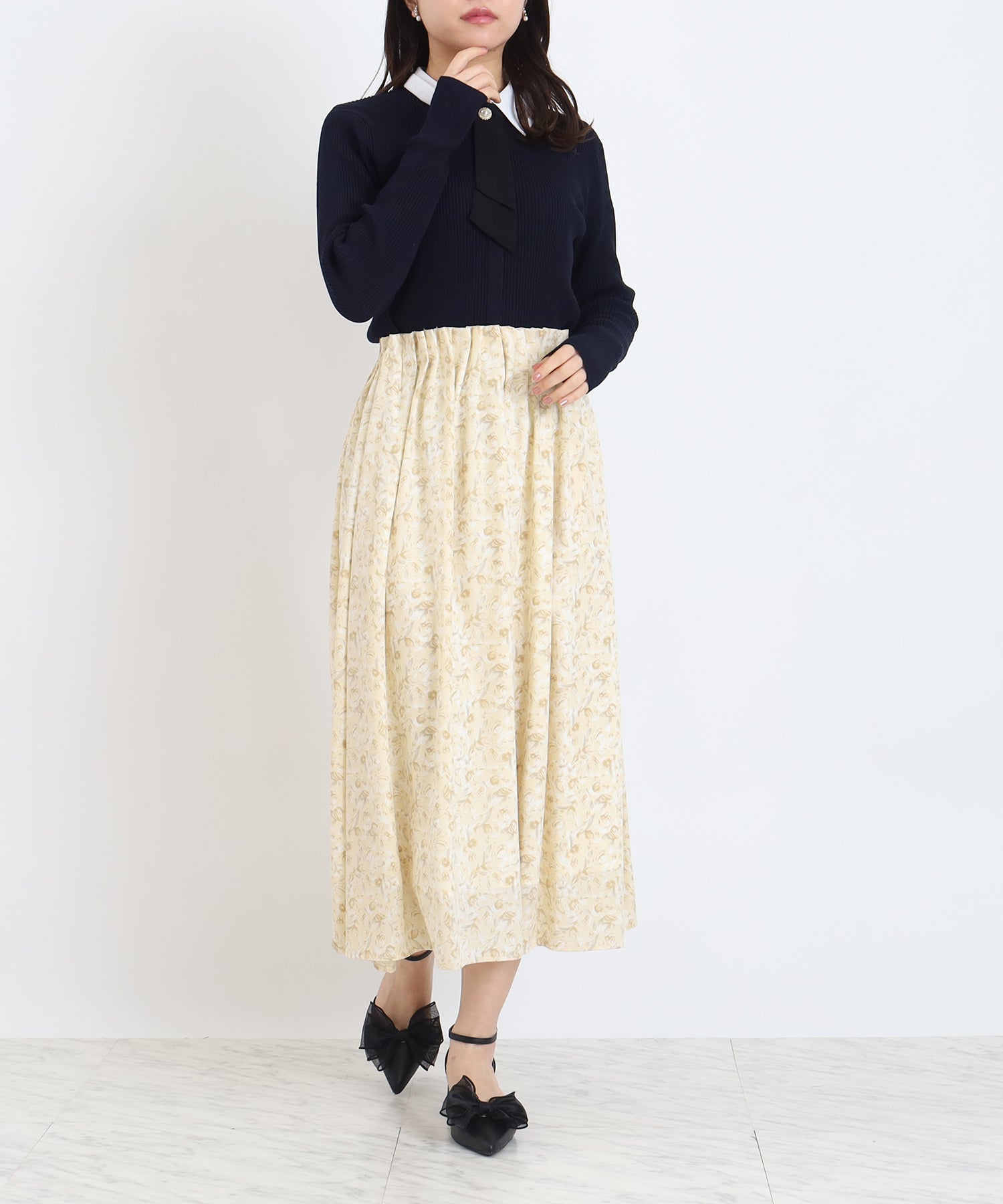 イエロー model:156 着用サイズ:M