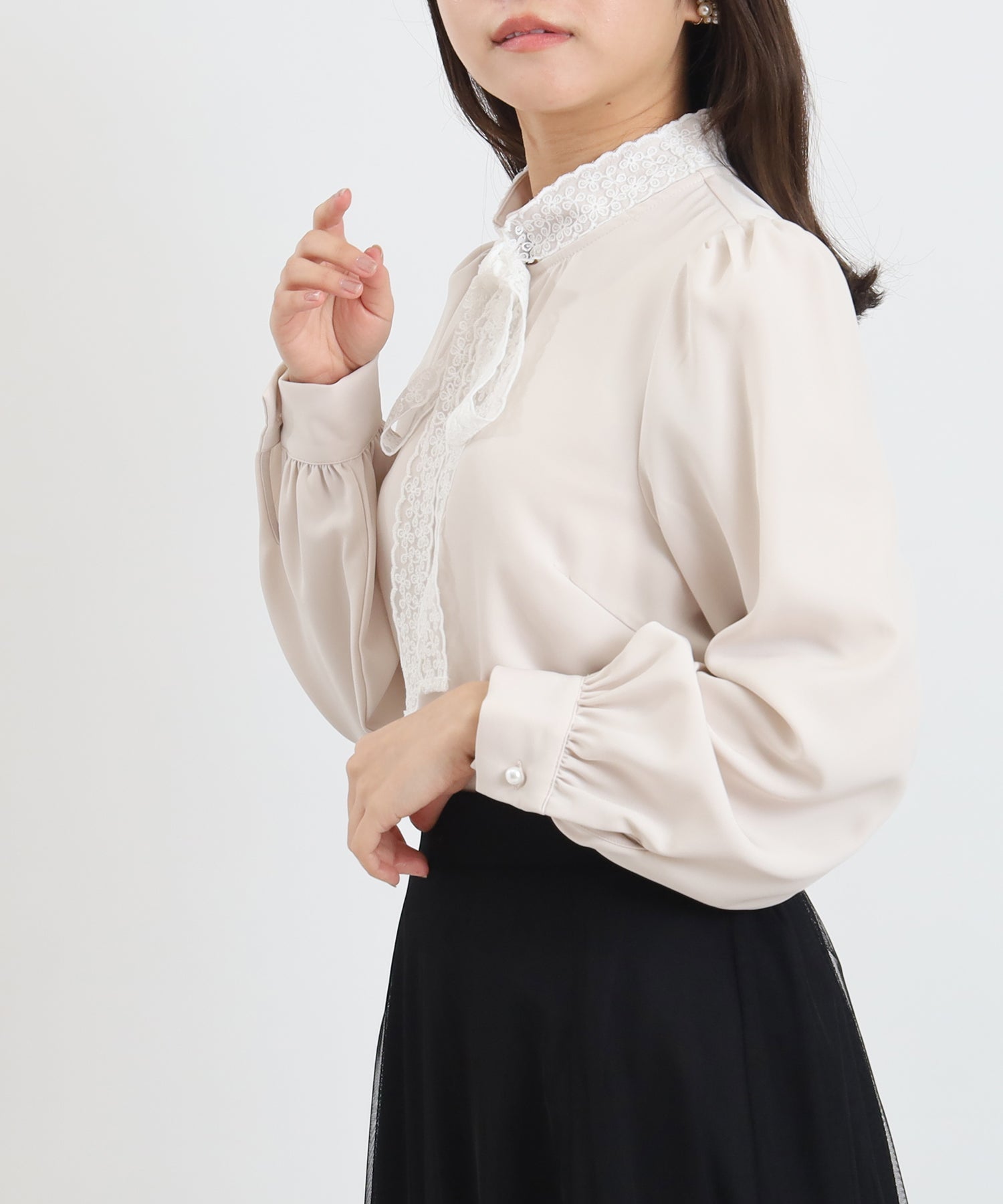 ピンクベージュ MODEL:156 着用サイズ:M