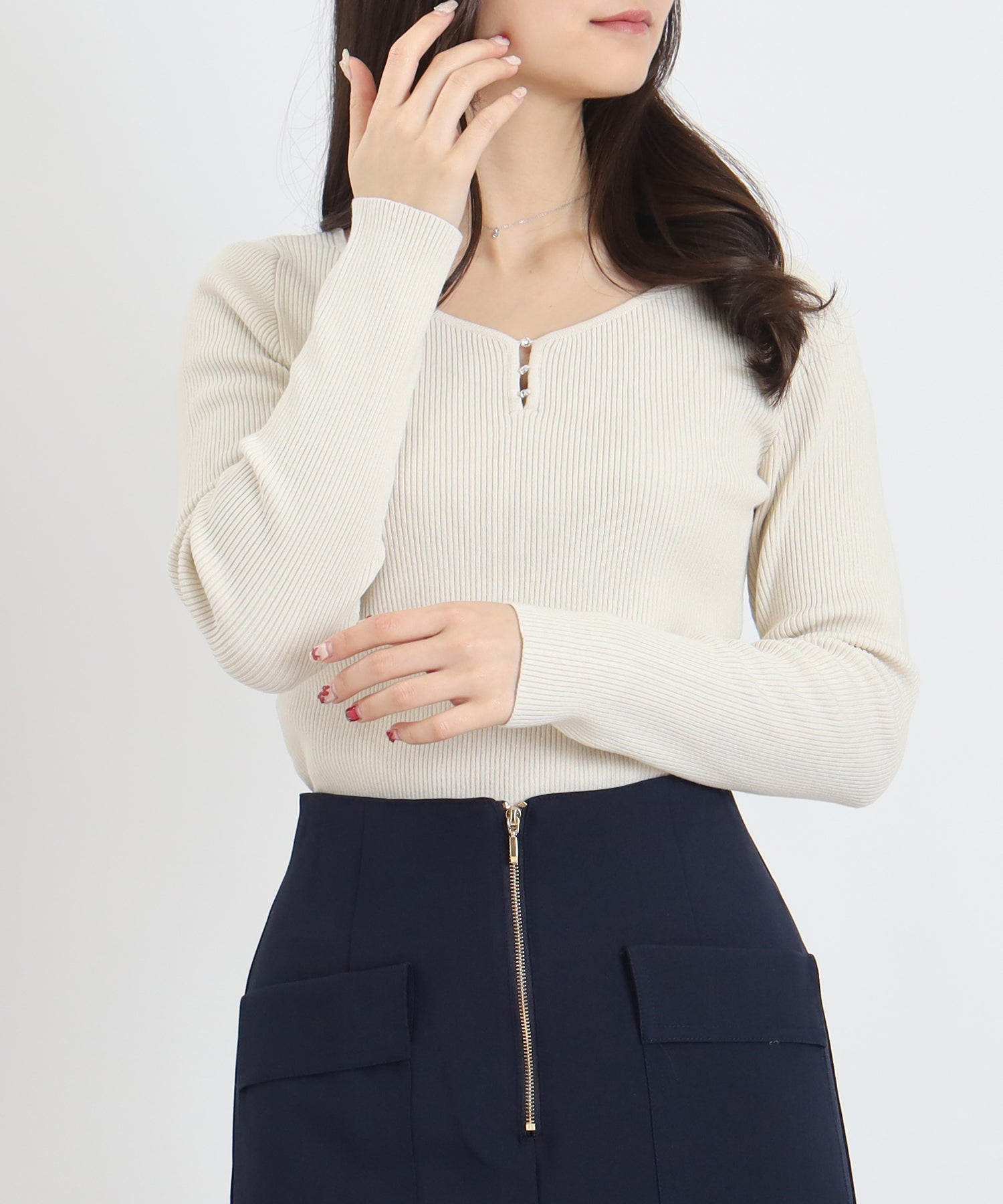 ベージュ model:160 着用サイズ:M