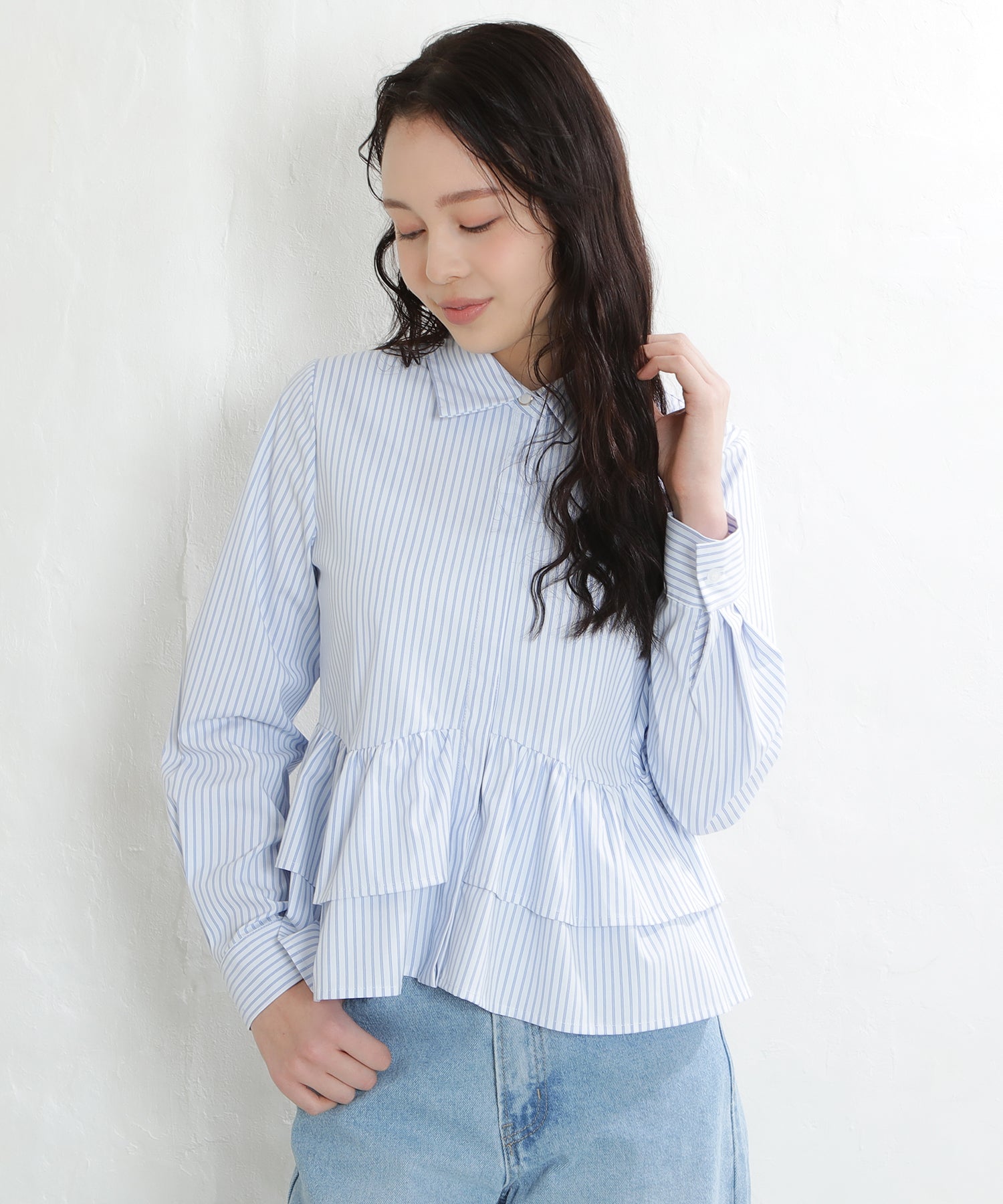 ホワイト×ブルー model:171 着用サイズ:M