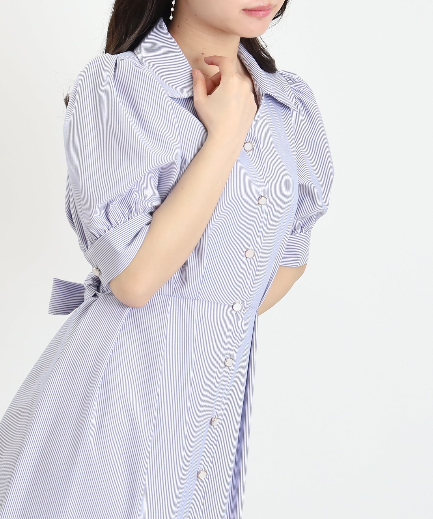 ホワイト×ブルー model:156 着用サイズ:M