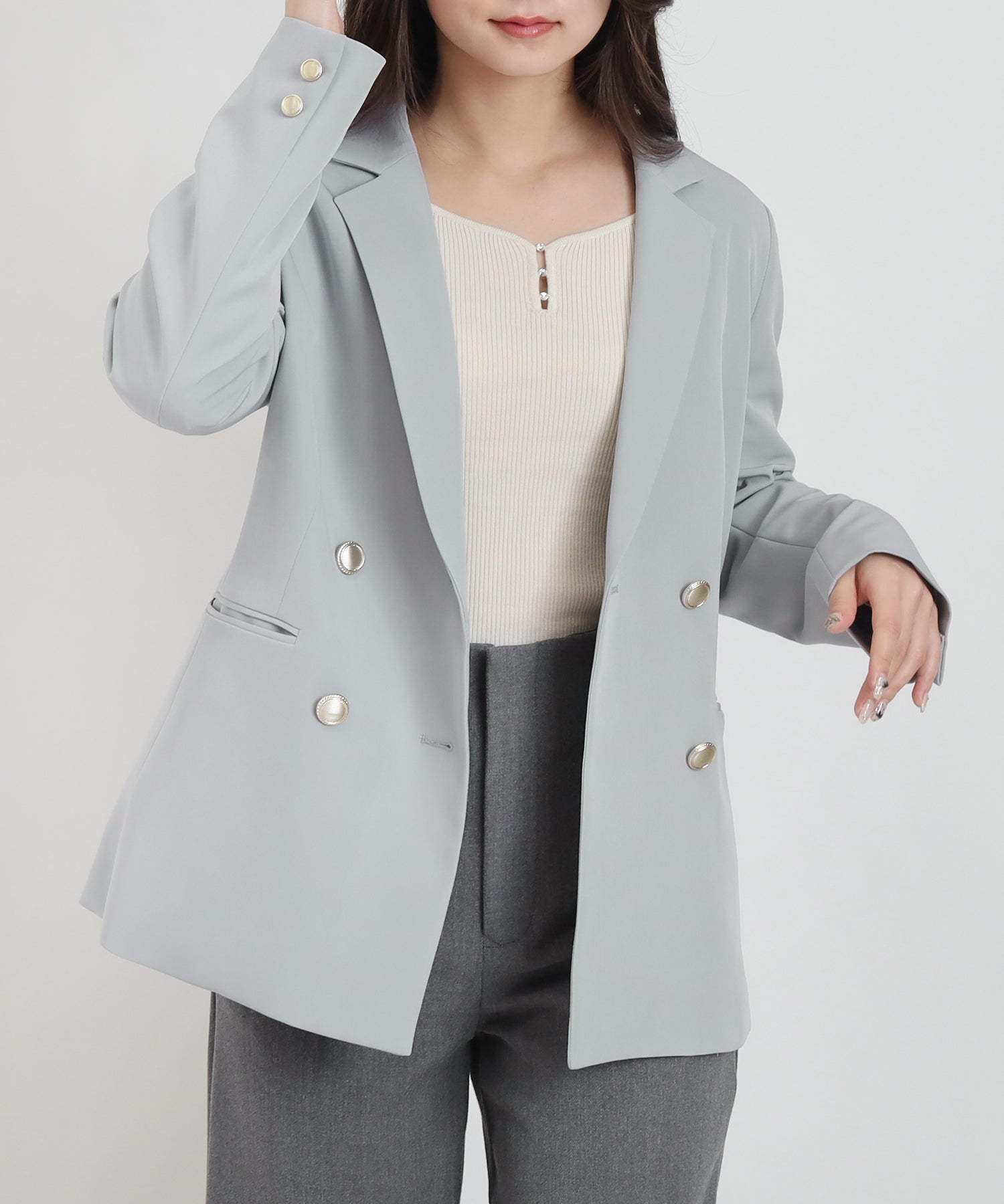 ライトグレー model:160㎝ 着用サイズ:M