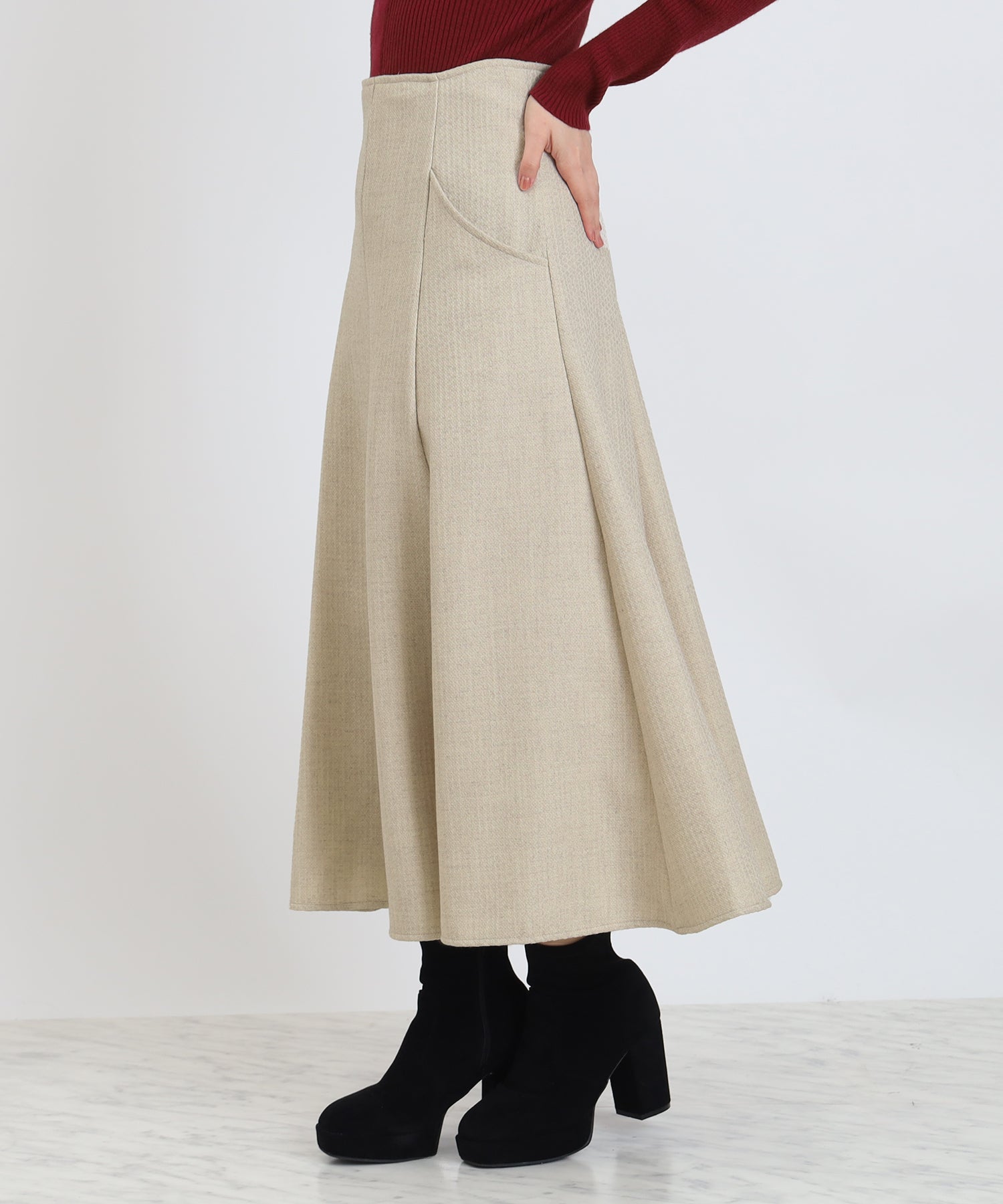 ベージュ model:156cm 着用サイズ:M