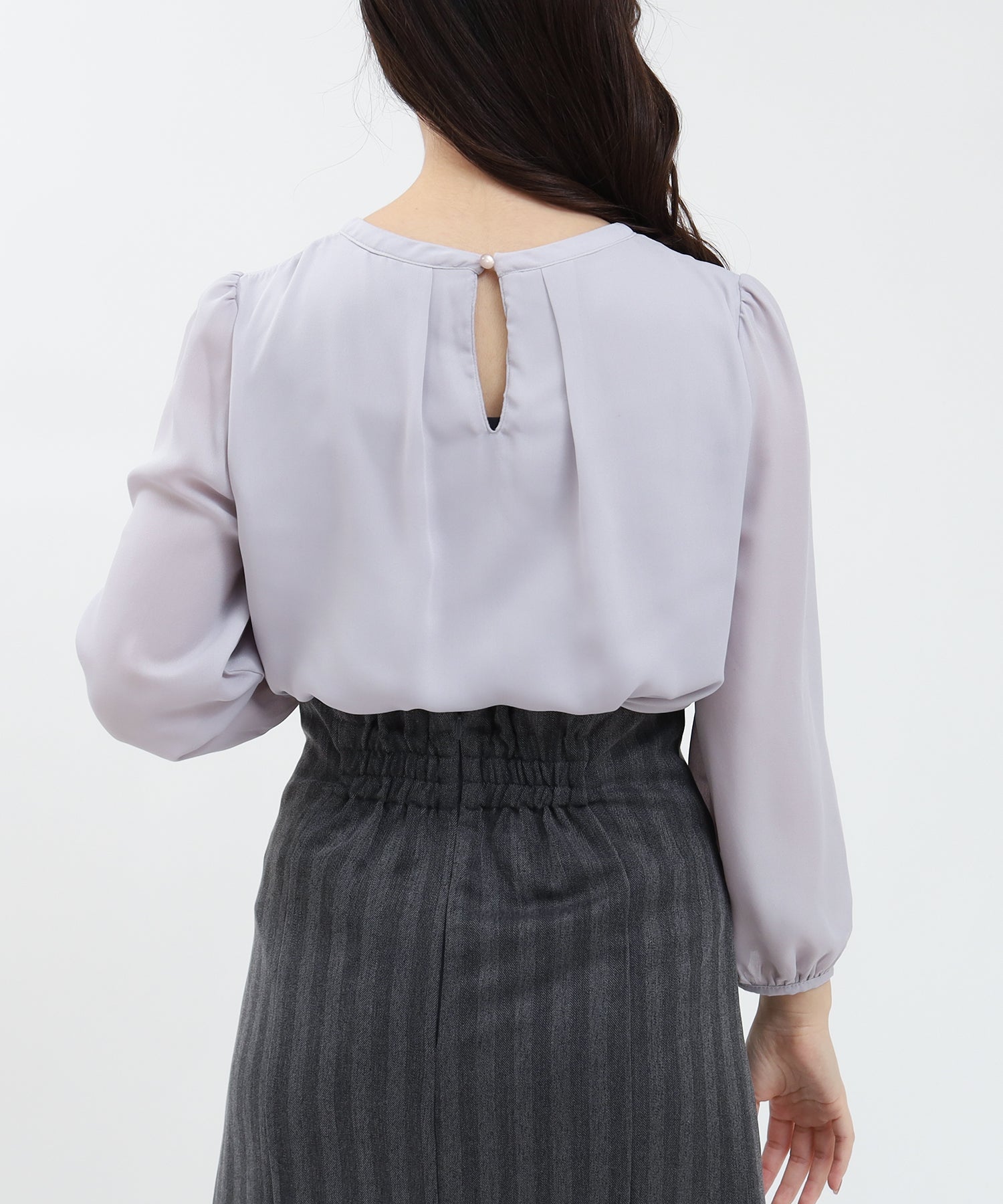 ライトグレー model:160cm/骨格ウェーブ 着用サイズ:M