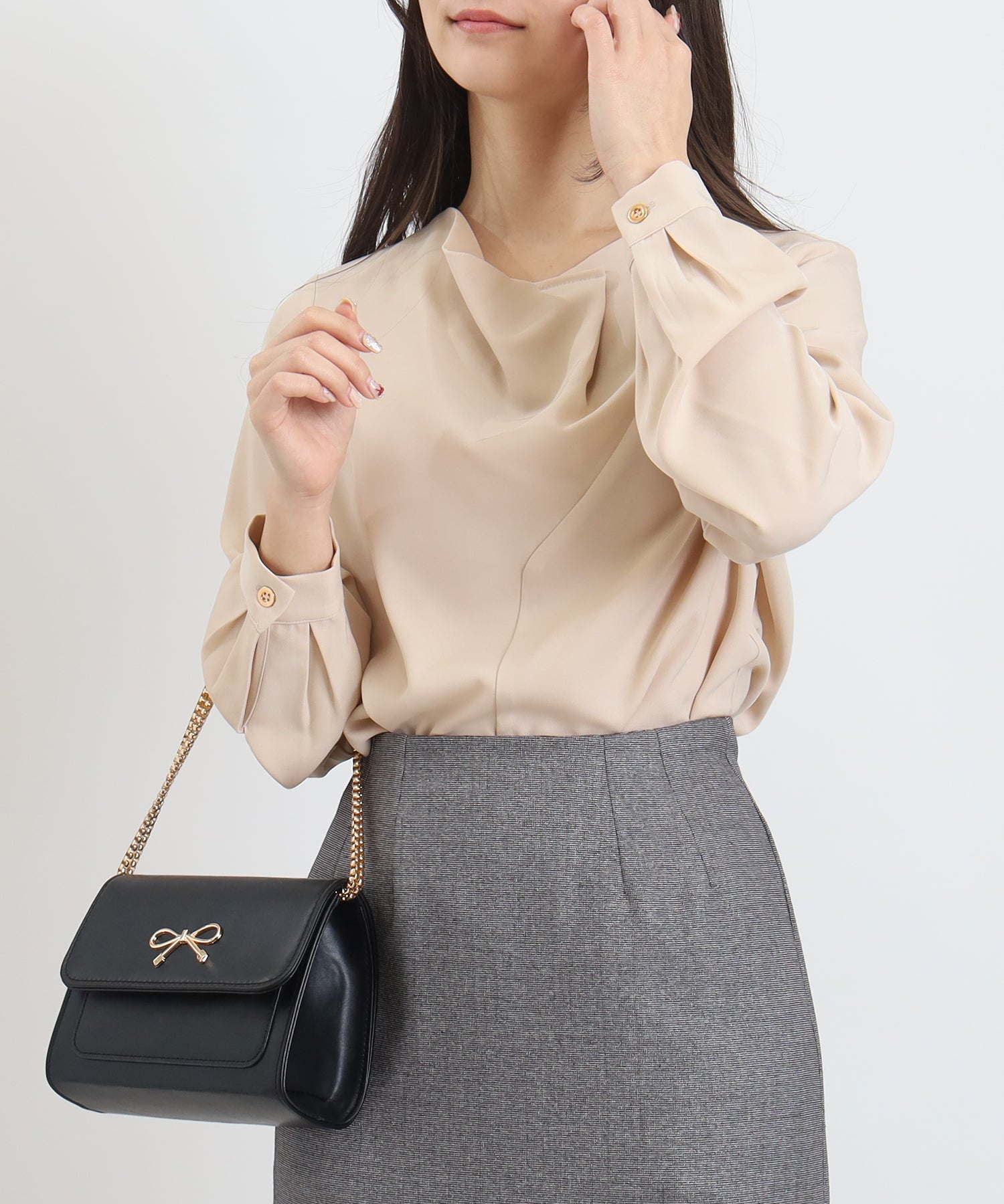 ベージュ model:160cm 着用サイズ:M