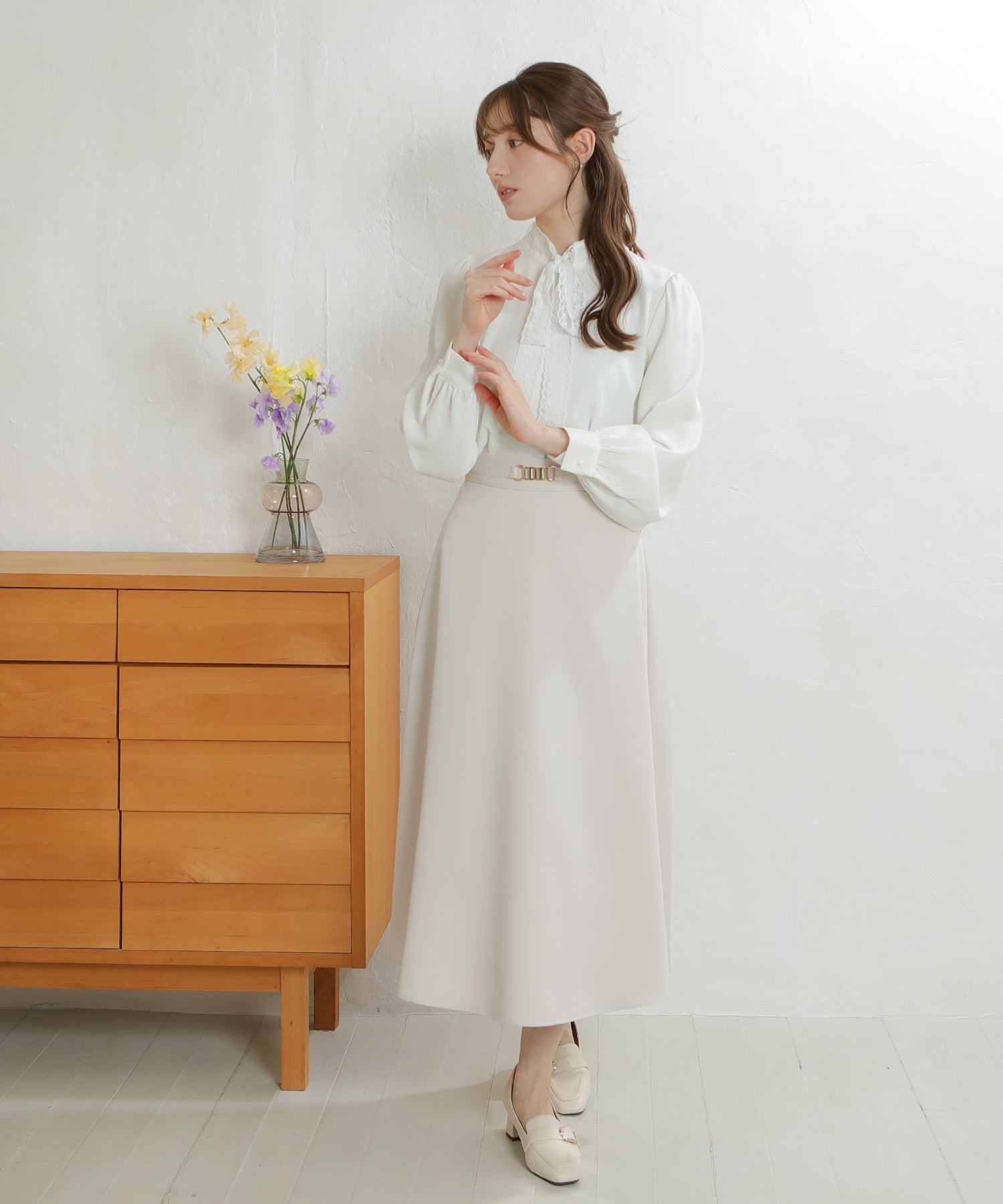 ホワイト MODEL:163㎝ 着用サイズ:M