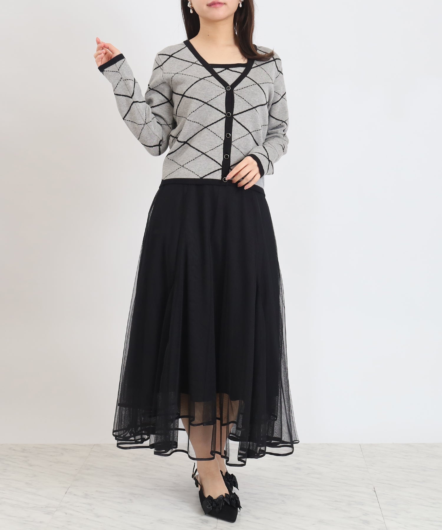 ライトグレー model:156cm 着用サイズ:M