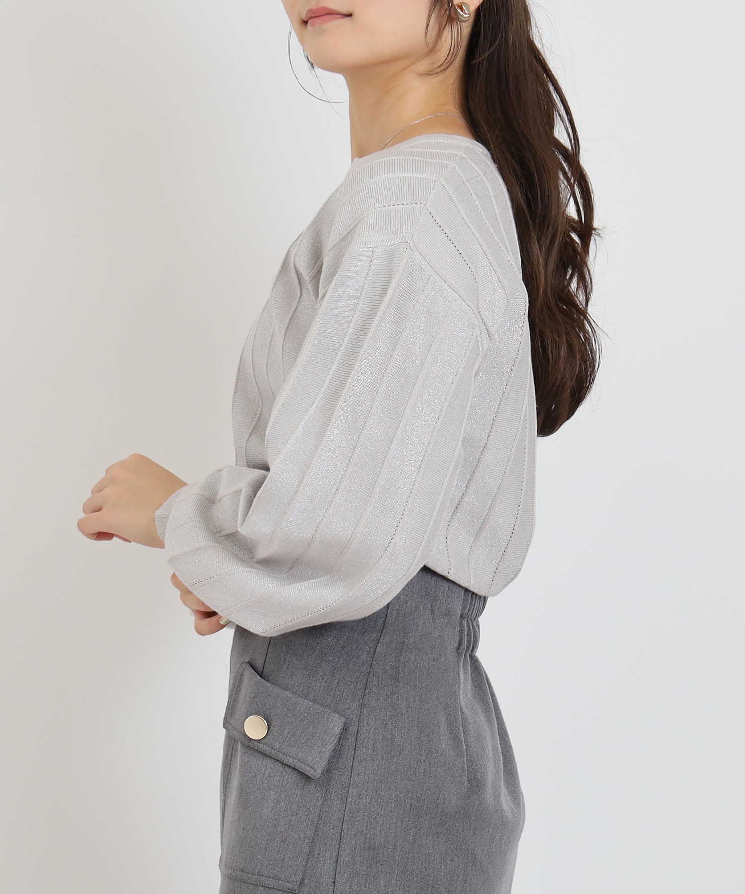 ライトグレー model:160cm 着用サイズ:M
