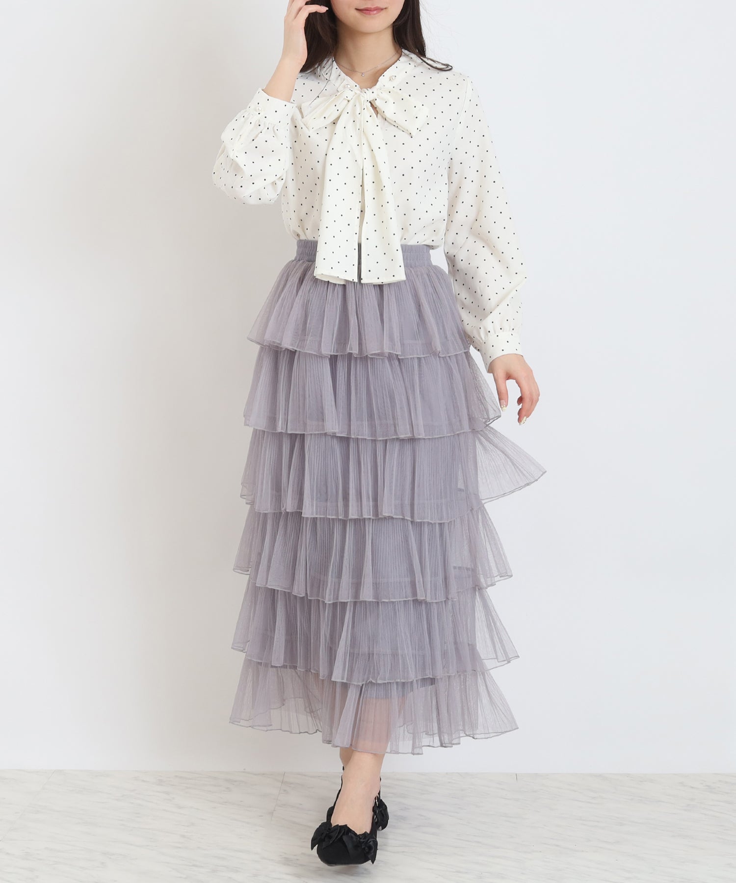 ティアードフリルチュールスカート