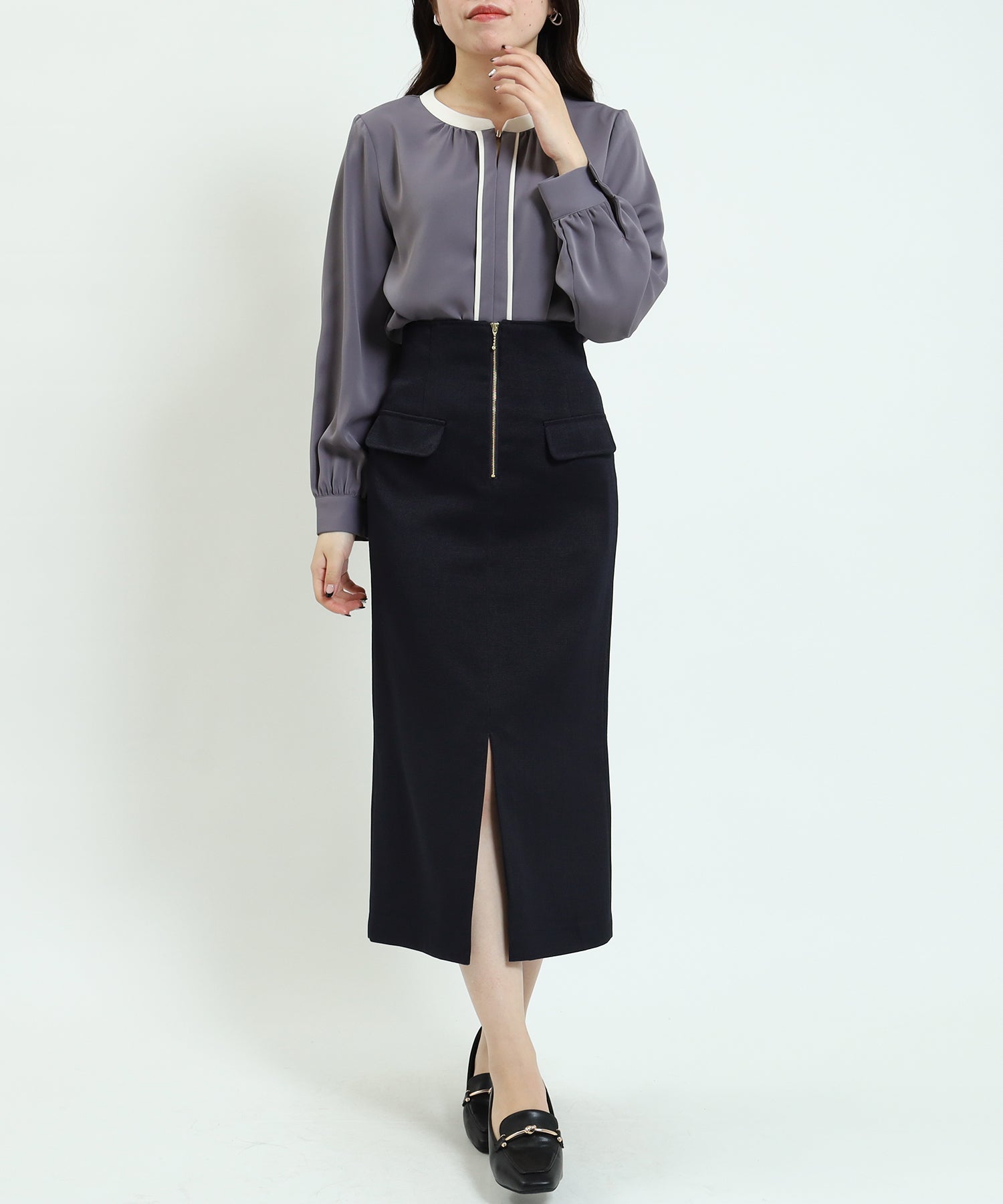 チャコール model:156cm/骨格ストレート 着用サイズ:M