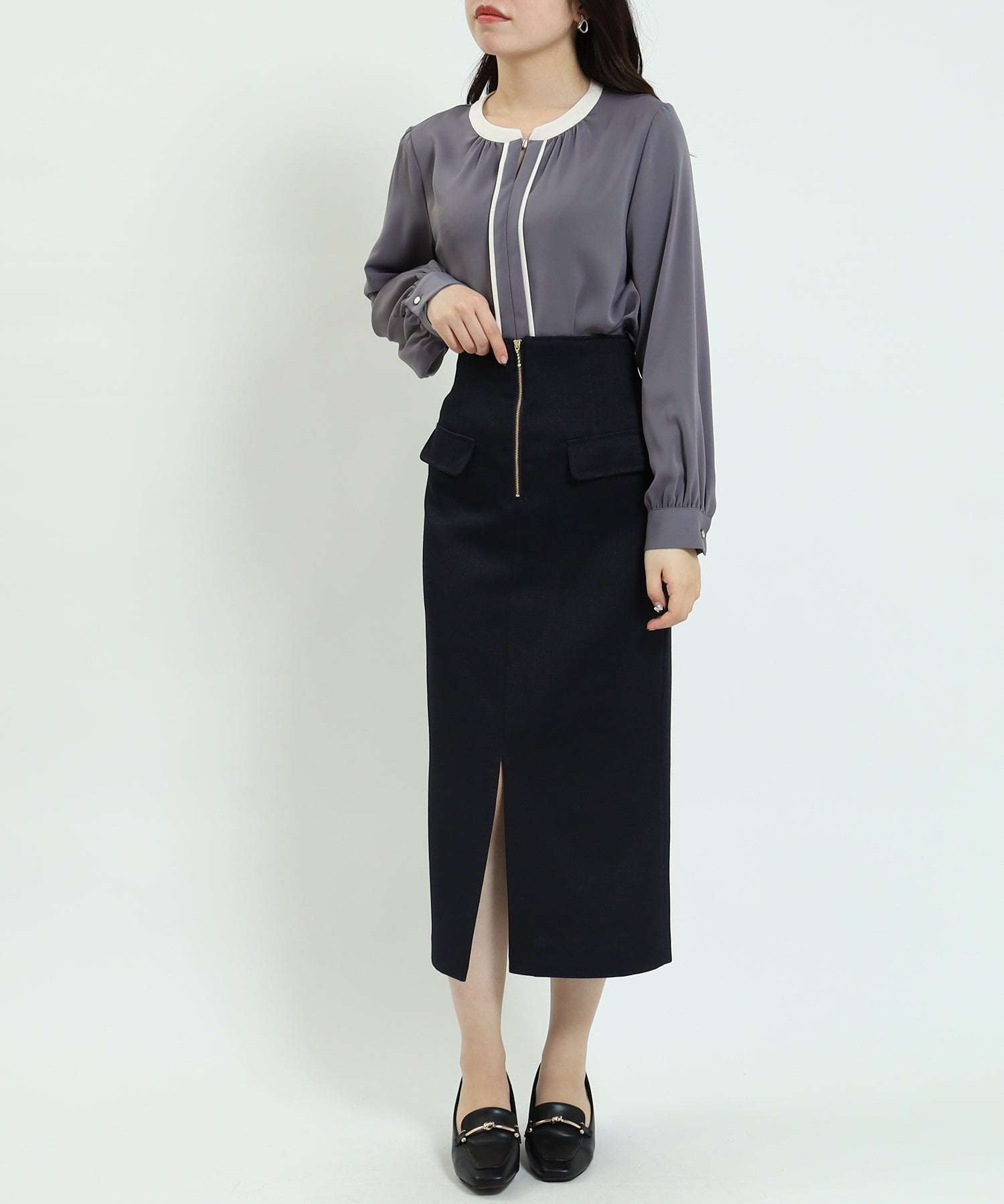 チャコール model:156cm/骨格ストレート 着用サイズ:M