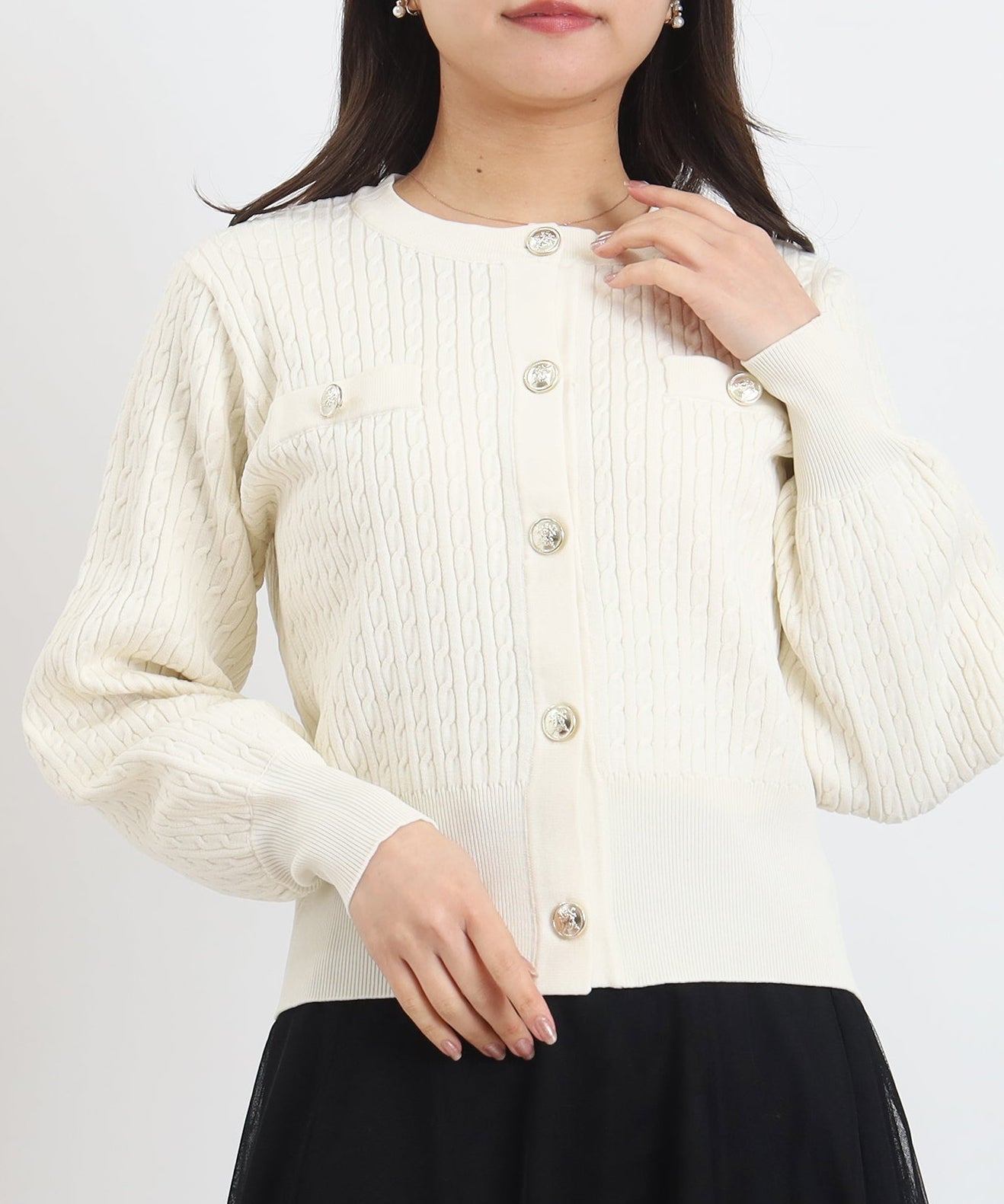 スポンディッシュケーブルカーディガン